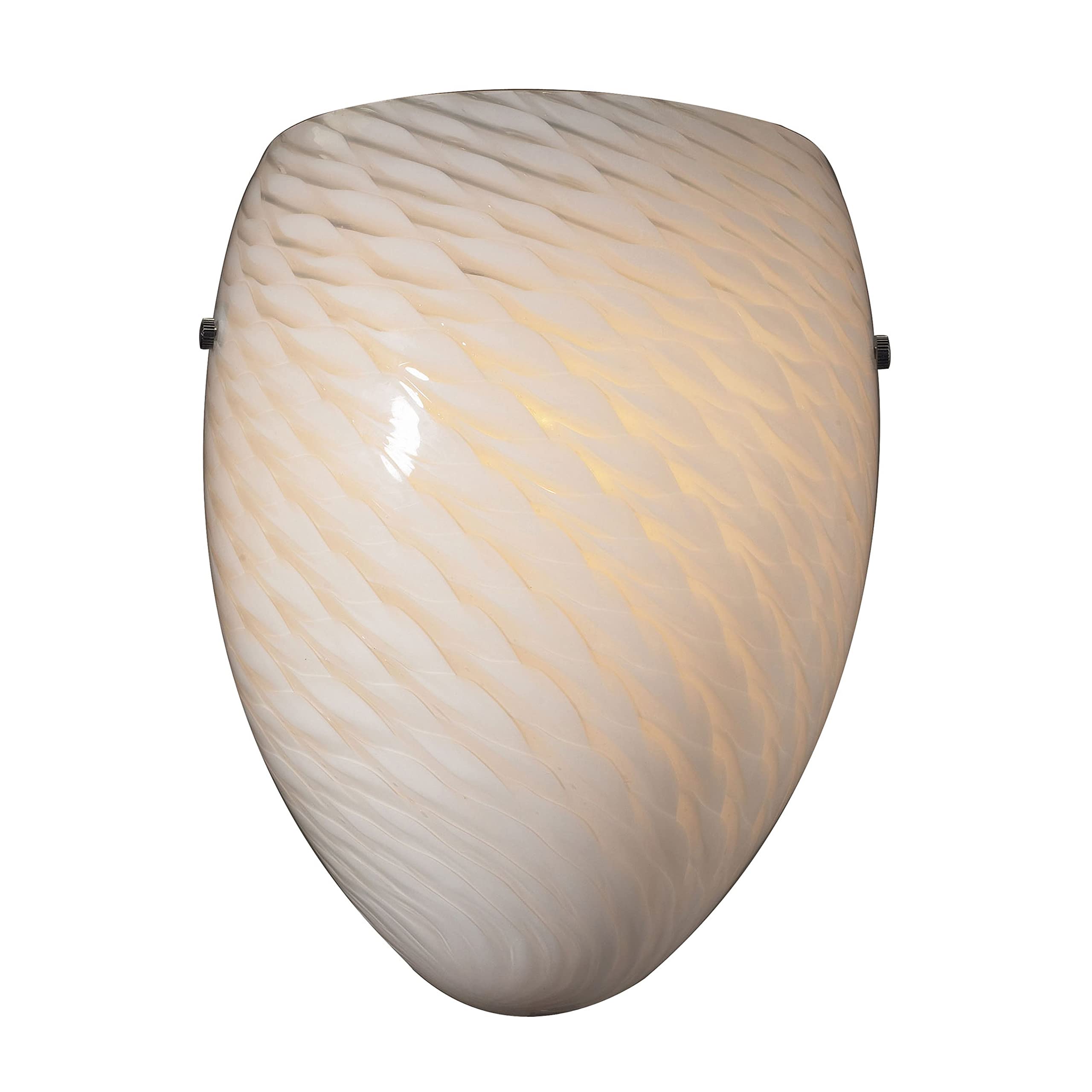 Elk Home Arco Baleno 1-Light Sconce - in Satin Nickel Finish, with White Swirl Glass, Modern/Contemporary Style