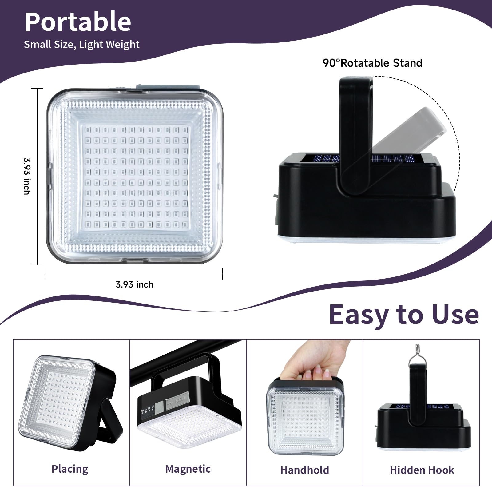 Winniw Rechargeable Black Light, Dimmable Uv Light, 120 Led Ultraviolet Blacklight, Suitable For Neon Glow Party, Halloween, Body Painting, Uv Paint, Fluorescent Effect