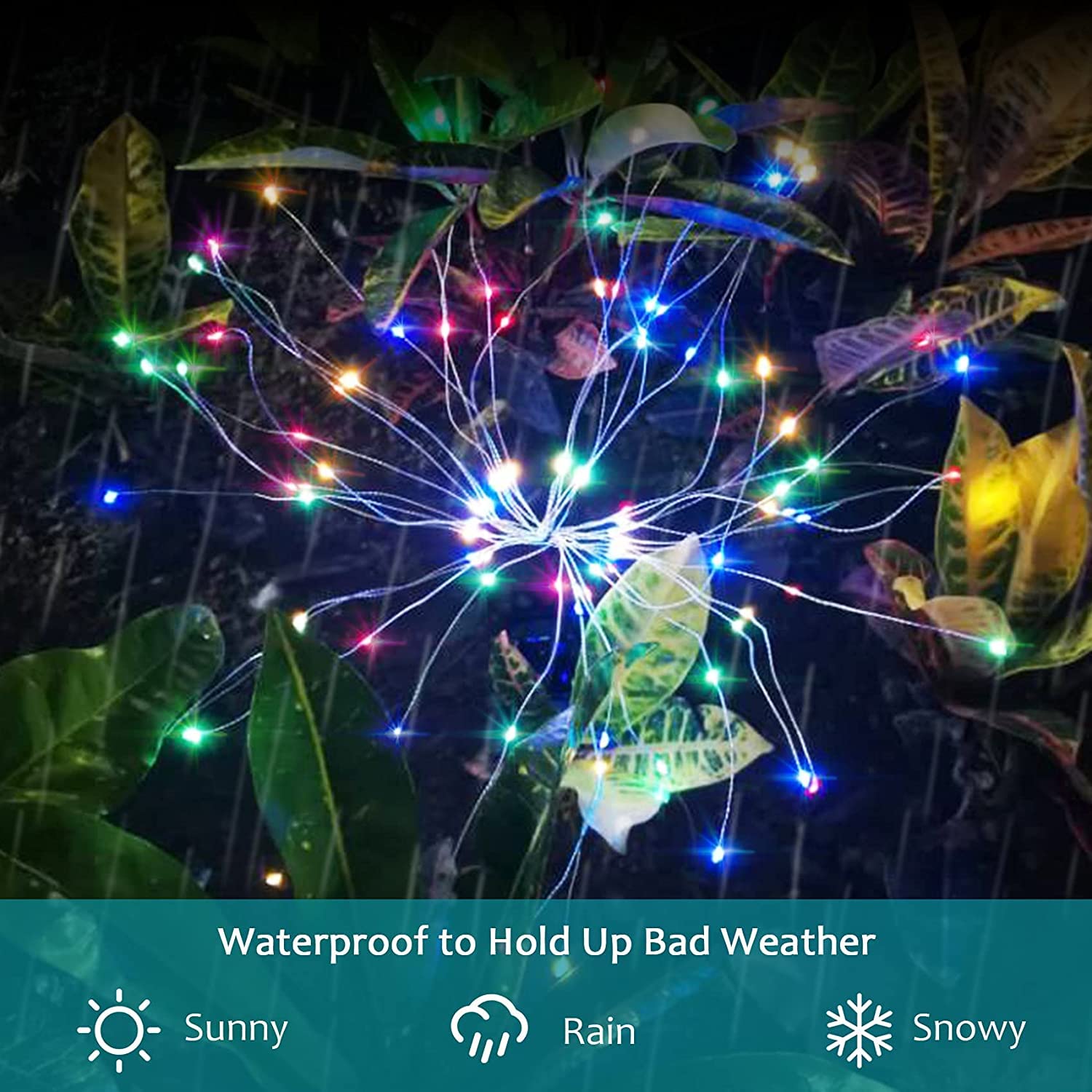 JJGoo Solar Garden Lights, 2 Pack 180 LEDs, Waterproof Outdoor Decorative Lighting, Colorful
