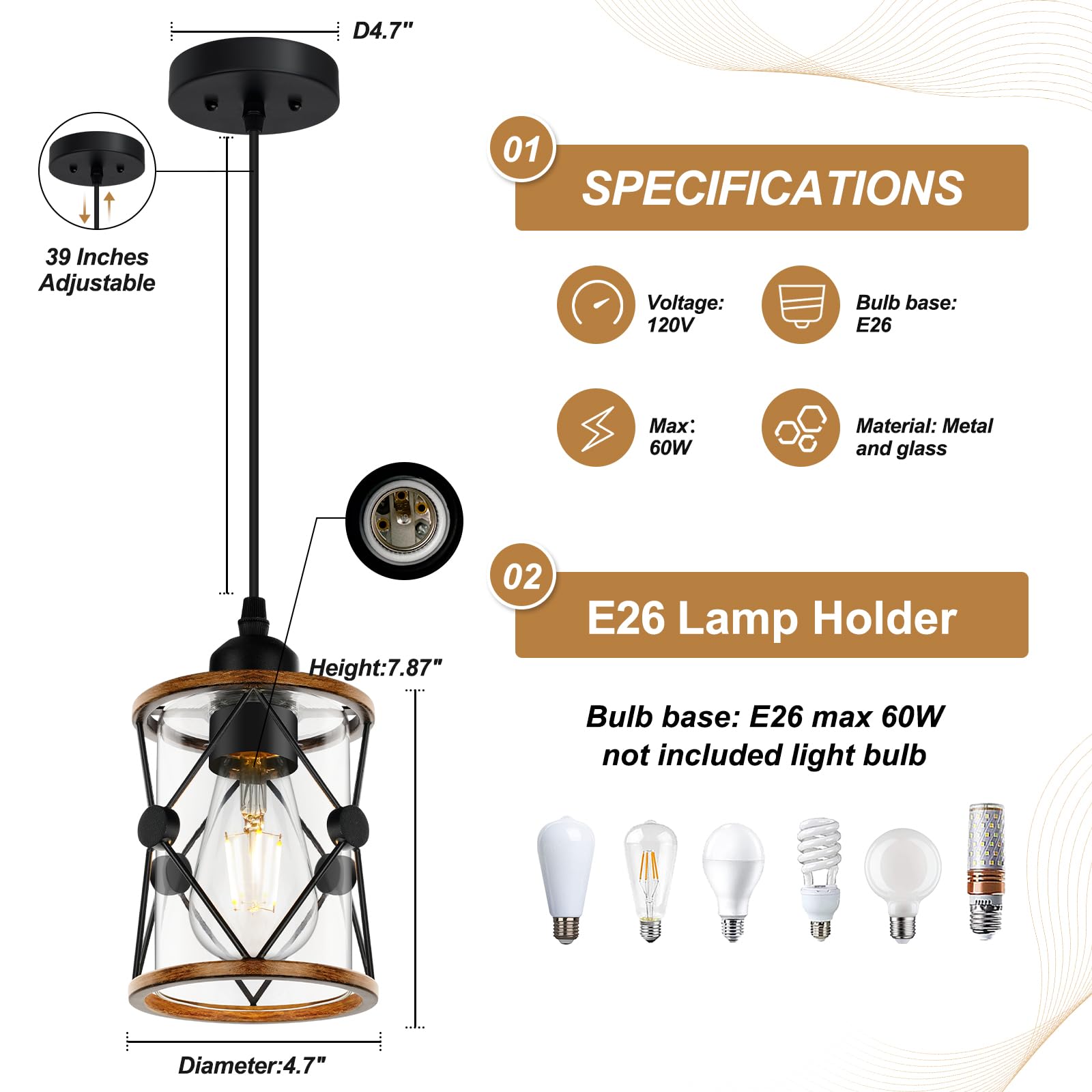 Seable Island Light For Kitchen, 3-Light Dining Room Light Fixture With Clear Glass Shade, Farmhouse Pendant Light Kitchen Islan