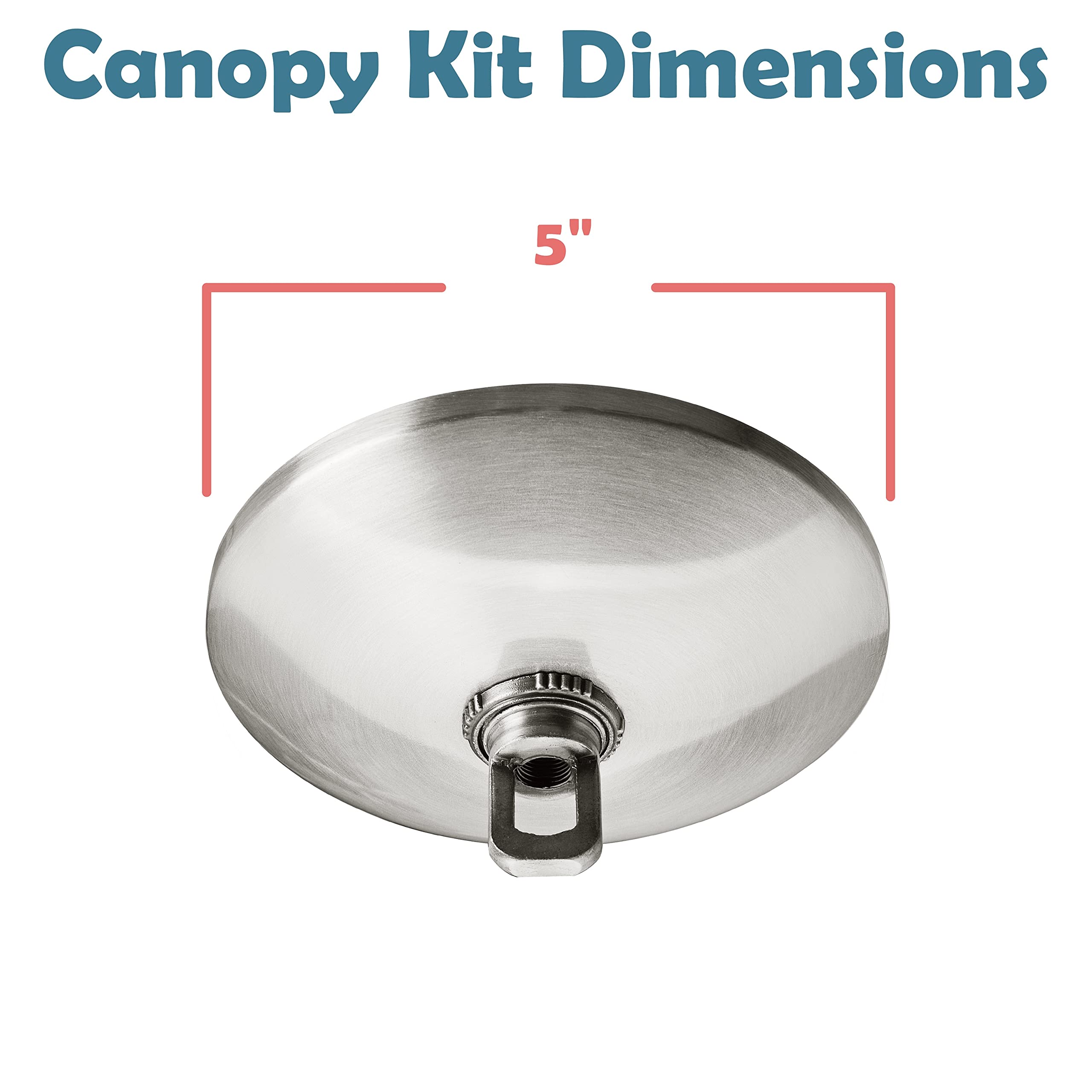 Aspen Creative 21511-21, Contemporary Chandelier & Light Fixture Canopy Kit W/Collar Loop, Brushed Nickel, 5'' Diameter, 1'' Cen
