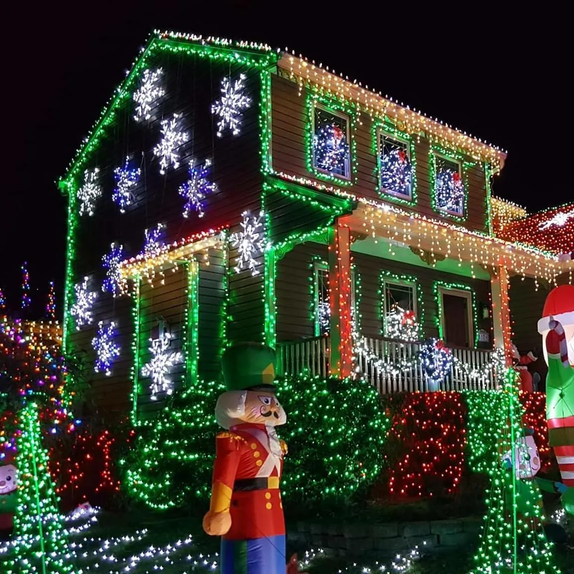 Yeguo 165Ft 500 Led Green Christmas Lights Outdoor Waterproof, Clear Wire String Lights Indoor, 8 Modes Twinkle Tree Lights Plug