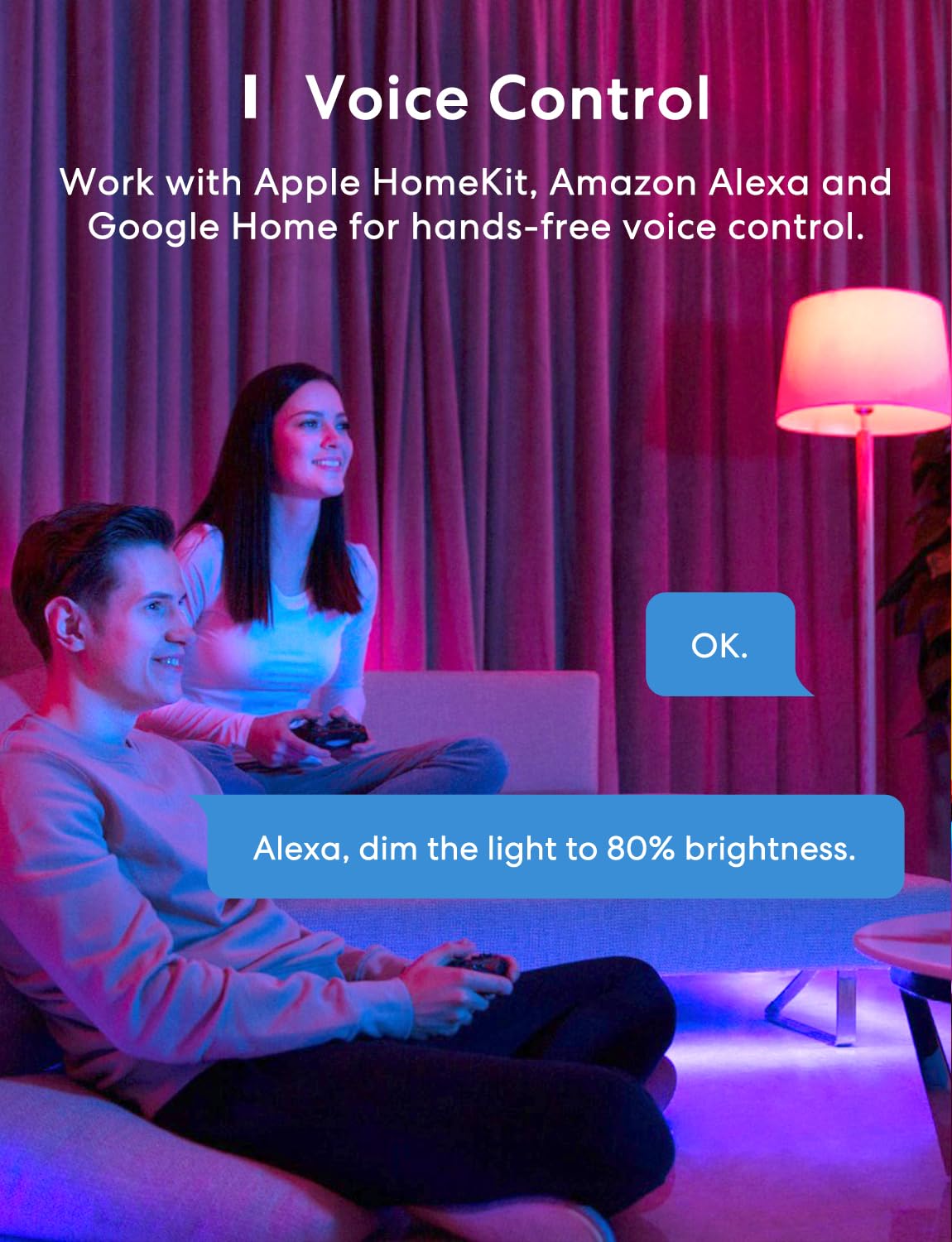 meross Smart LED Strip Lights, 16.4ft RGB, Works with Apple HomeKit, Siri, Alexa & Google, App Control, Model MSL320