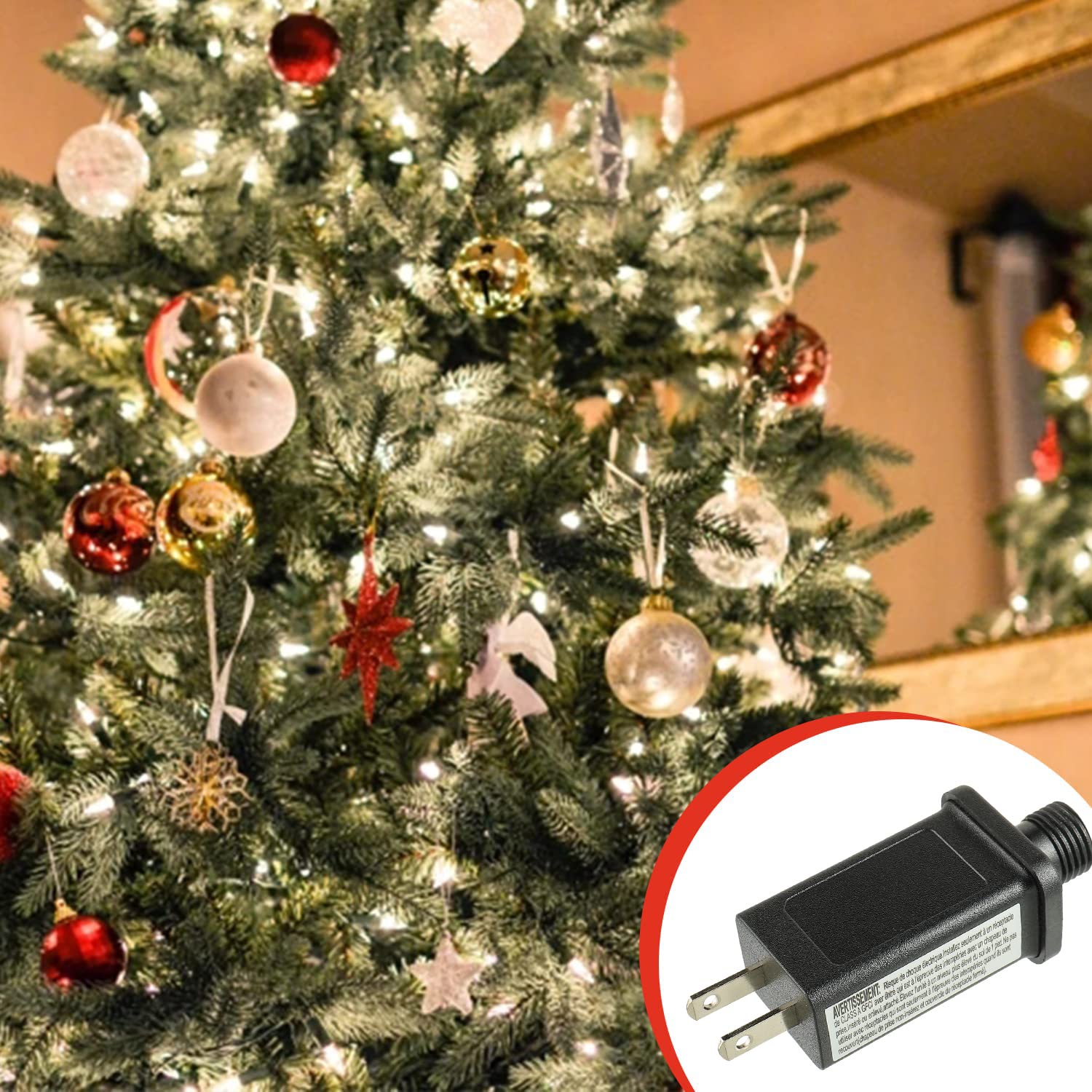 SIGANDG LED Transformer 4.5V 2.7W Power Supply for Christmas Lights, IP44 Waterproof, Black, Model SGD-4.5V2.7W0.6