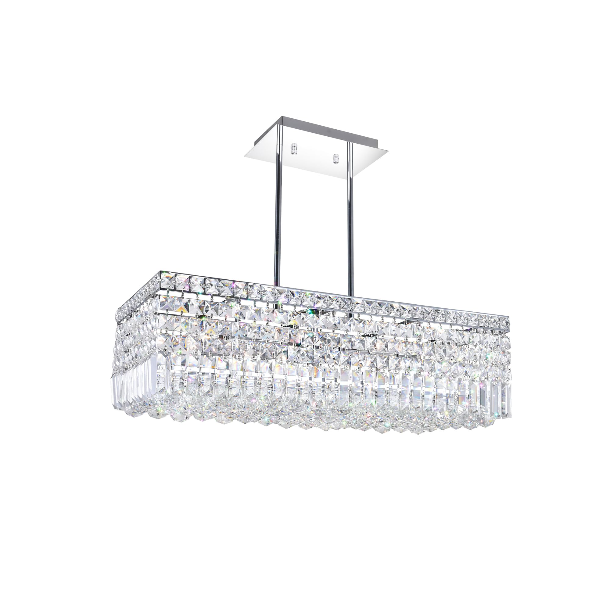 CWI Lighting Colosseum 8 Light Down Chandelier with Chrome Finish Fom