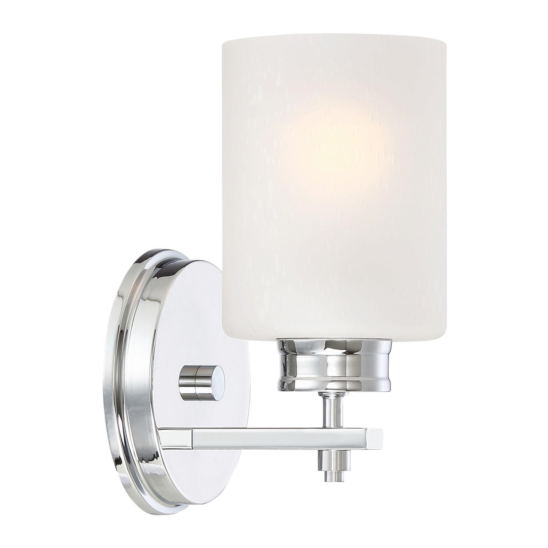 Kira Home Phoebe 8'' Modern Wall Sconce/Vanity Light + Frosted Seeded Glass Shade, Chrome Finish