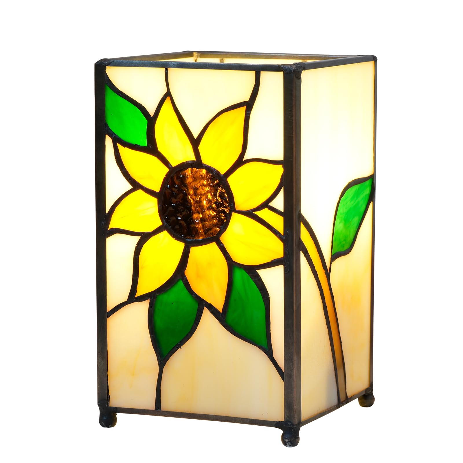 Kiphepi Tiffany Lamp Stained Glass Lamp Small Bedside Table Lamps For Living Room Home Decor Girls Women Birthday Christmas Thanksgiving Day Gift Sunflower