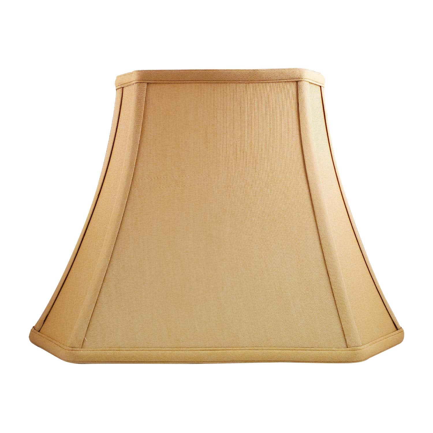 Royal Designs, Inc. Rectangle Cut Corner Lamp Shade, Faux Silk, 6.5 x 12 x 10, Antique Gold, Model BSO-710-12AGL-2,