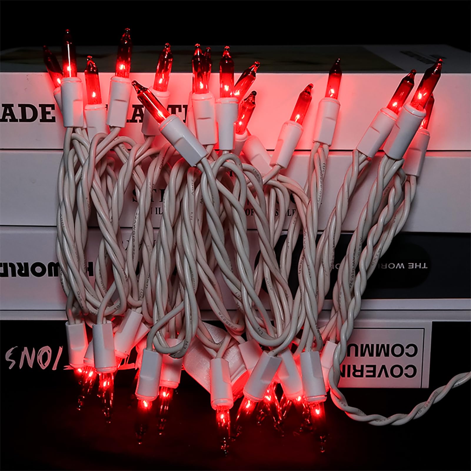 Multi-Sparking Red Christmas Lights 35 Count - Incandescent Red Mini String Lights For Indoor/Outdoor Christmas Valentines Day D