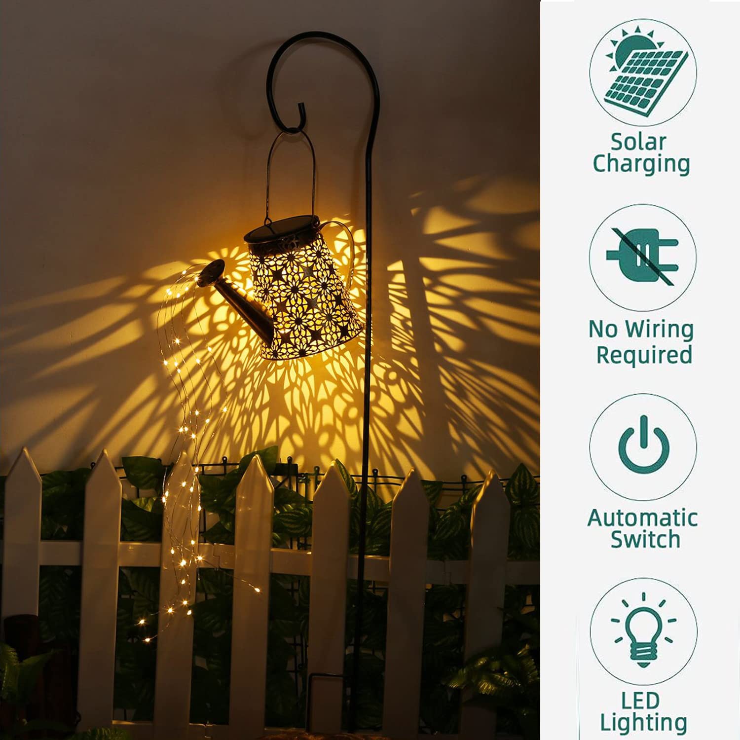 B-Best Solar Lights Outdoor Garden Decorations,Watering Can Landscape Light Large Hanging Lantern ,Outside Waterproof Patio Deco