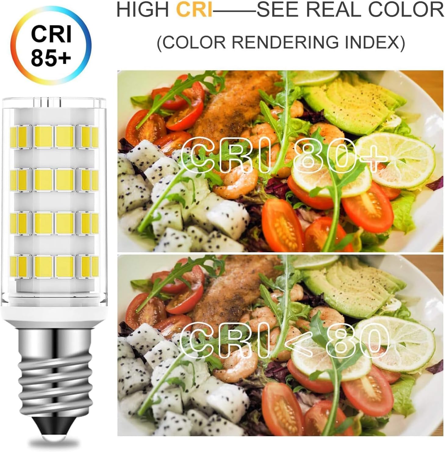 Suiyueshentou E14 LED Bulb, 4W Equivalent to 40W, Dimmable, Daylight White 6000K, 400LM, 5-Pack