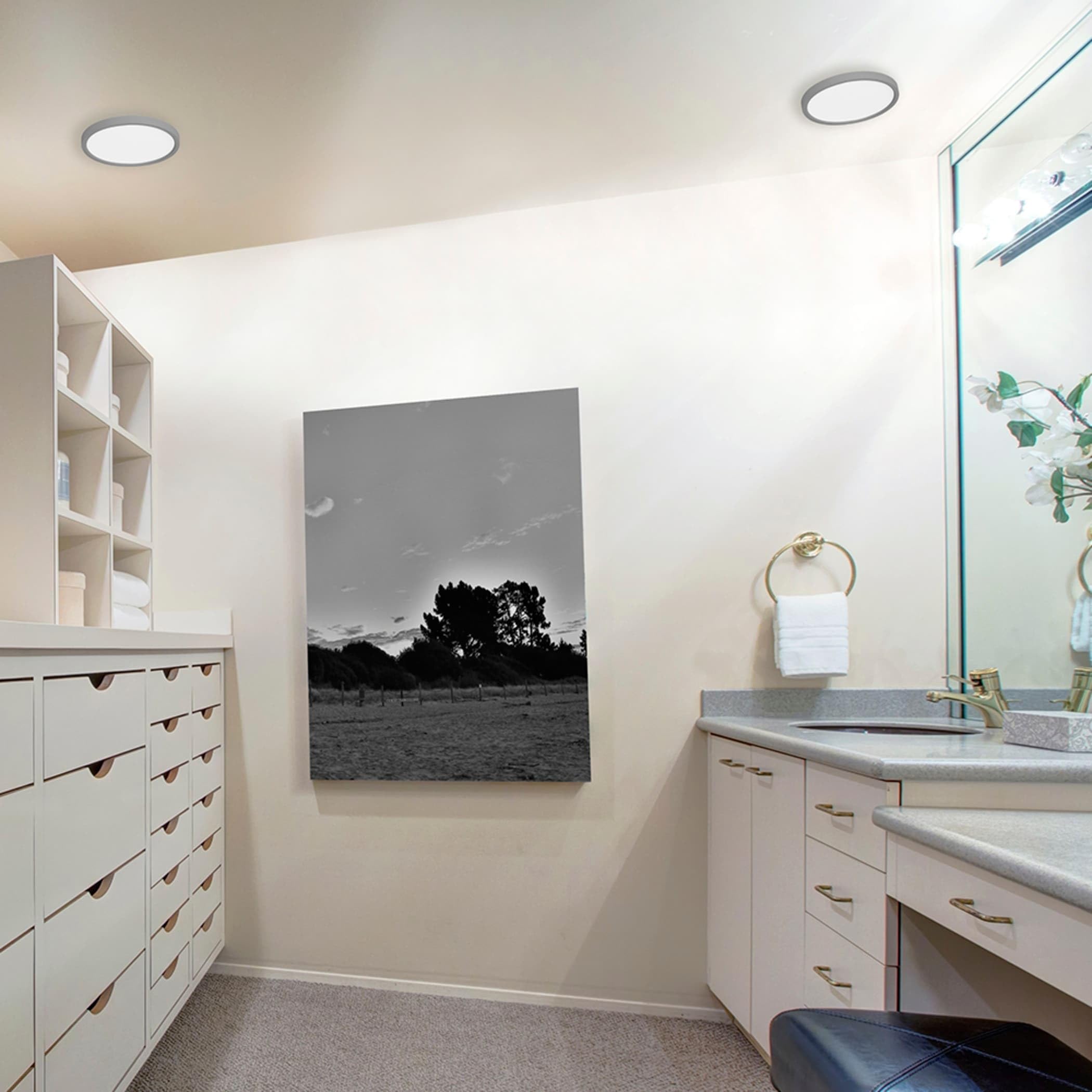 Edge 8'' Round Led Flush Mount - White
