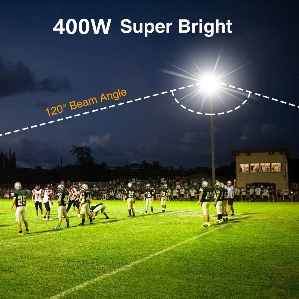 XYCN 400W LED Flood Light - 50000LM Super Bright, IP66 Waterproof, 5000K Daylight White, Model PG-TGD, 1 Pack