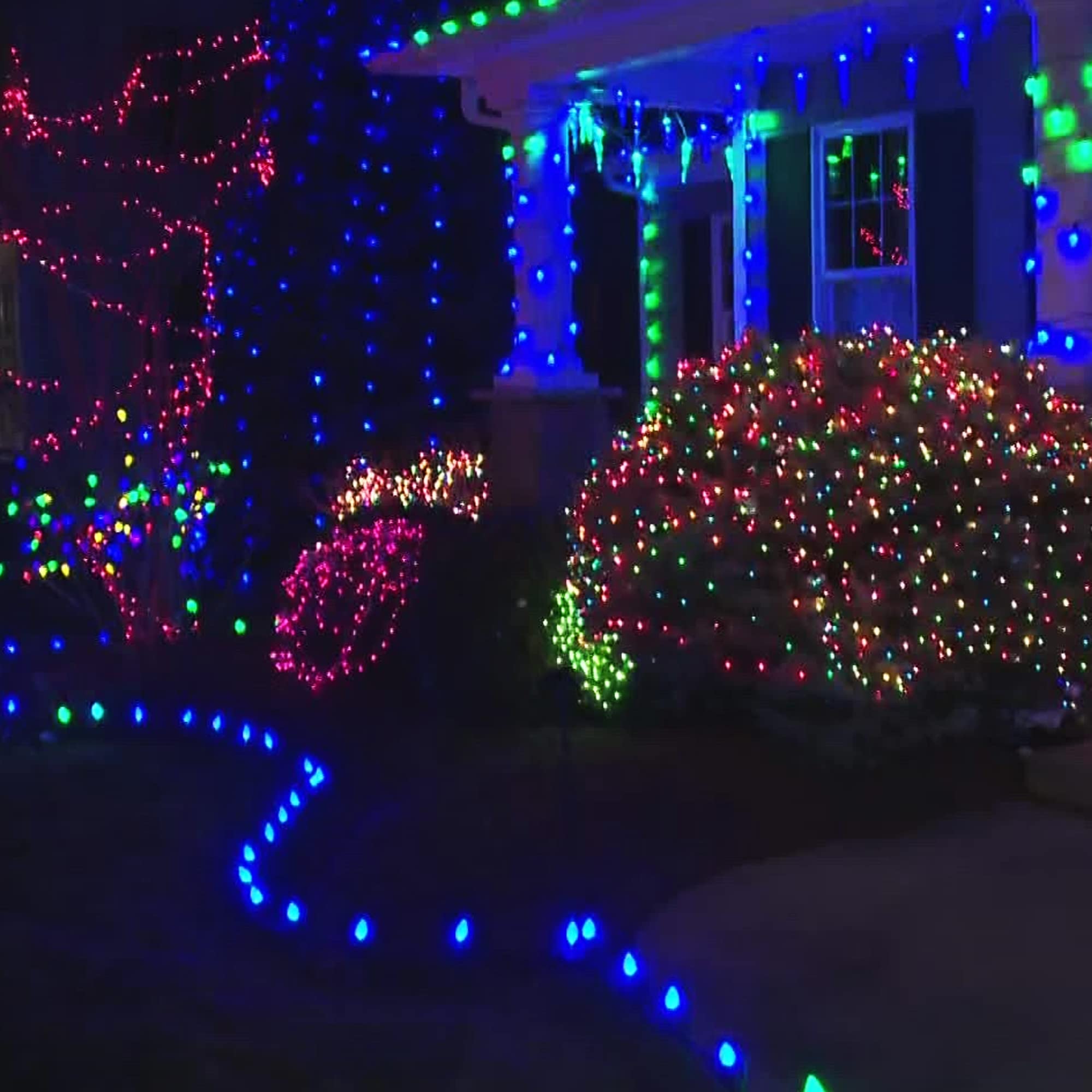 Dazzle Bright C9 Christmas String Lights, 100 Led Waterproof Red & White Fairy Lights, 66 Ft