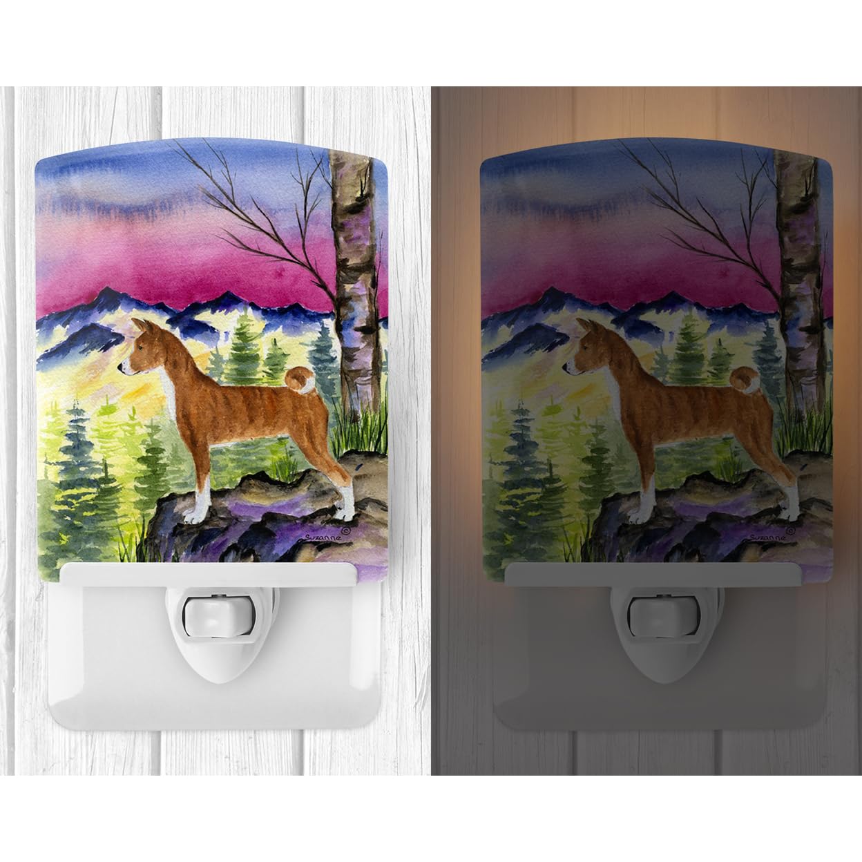 Carolines Treasures Ceramic Night Light, SS8371CNL, 6x4x3in, Multicolor, UL-Certified, Ideal for Bedroom, Bathroom, Nursery