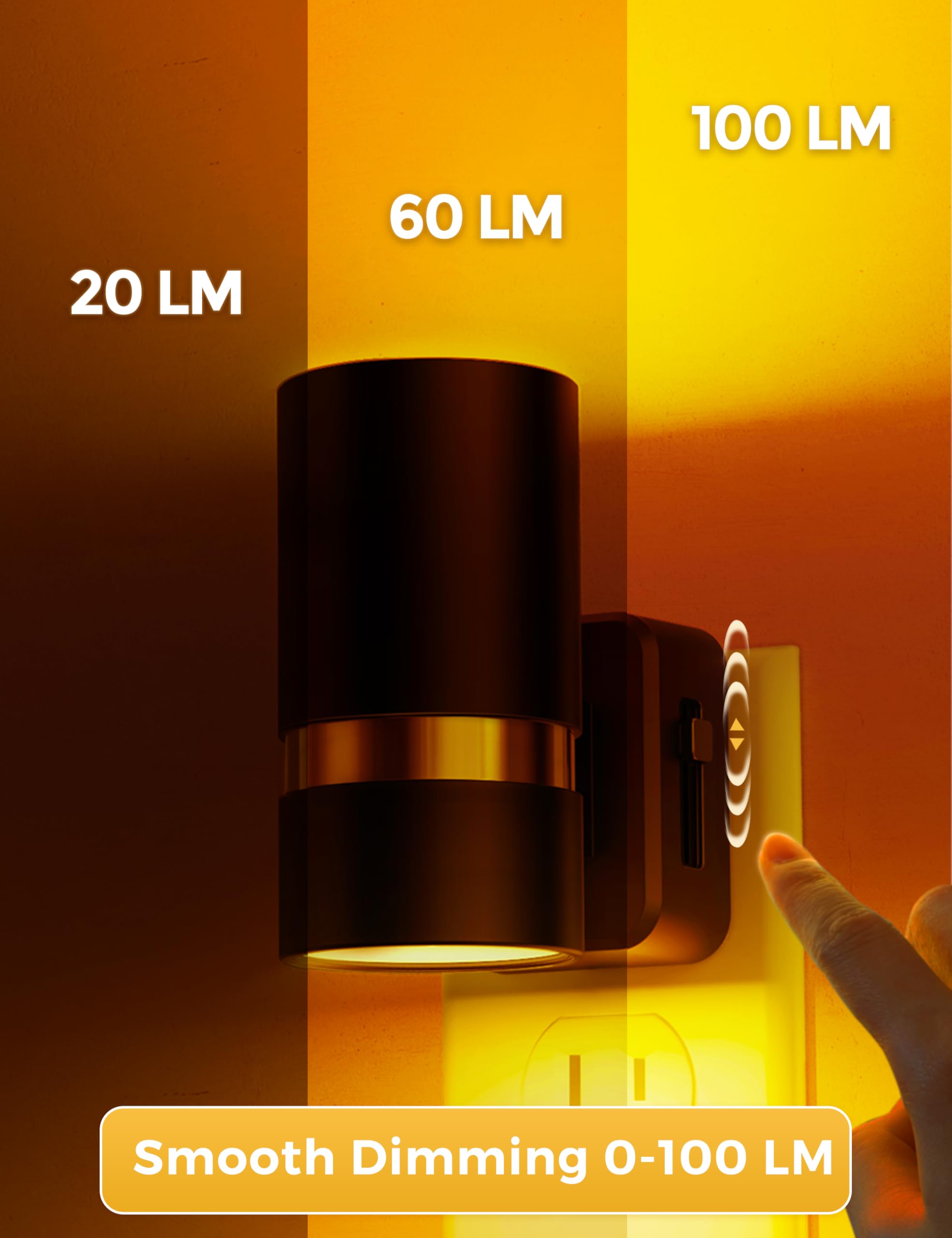 L Lohas Led Amber Night Light, Night Lights Plug Into Wall, Dusk To Dawn Sensor, Sleep Night Light Plug In For Kids, 0-100Lm, Ye