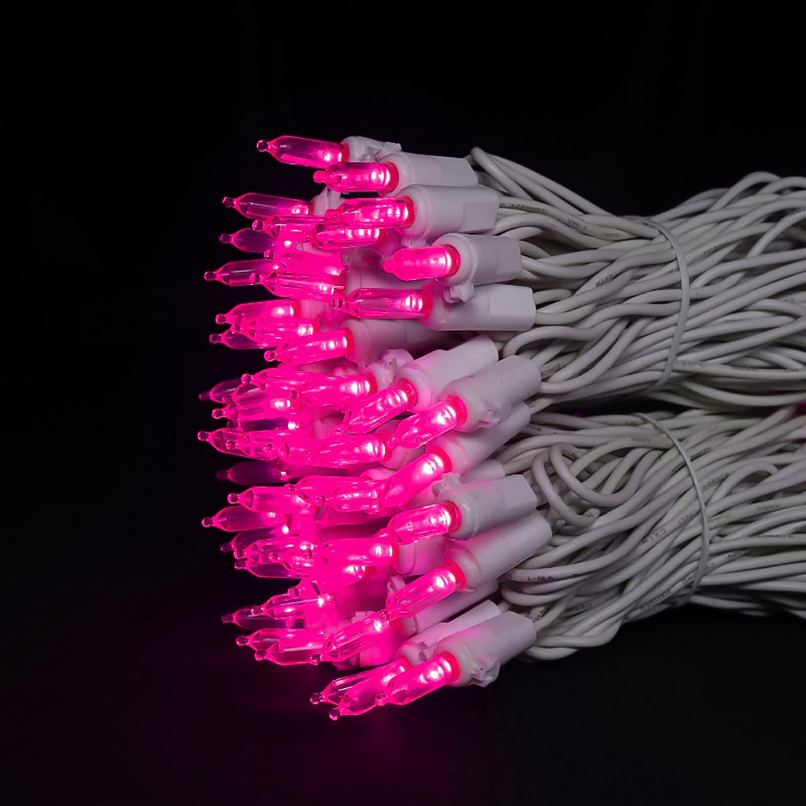 Pink Led Christmas Lights - 100 Count Pink Christmas String Lights For Tree  Party  Bedroom  Wedding  Indoor And Outdoor Valentines Day Decorations  33 Feet White Wire  Ul Certified  Connectable