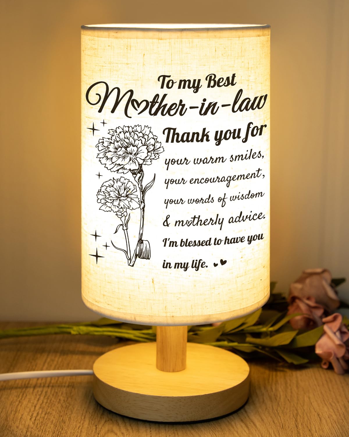 Souhoney Christmas Lamp Gifts For Mother In Law  Birthday Mother In Law Gifts From Daughter In Law Beautiful Lamp Mothers Day Gifts For Bedside Home Decoration
