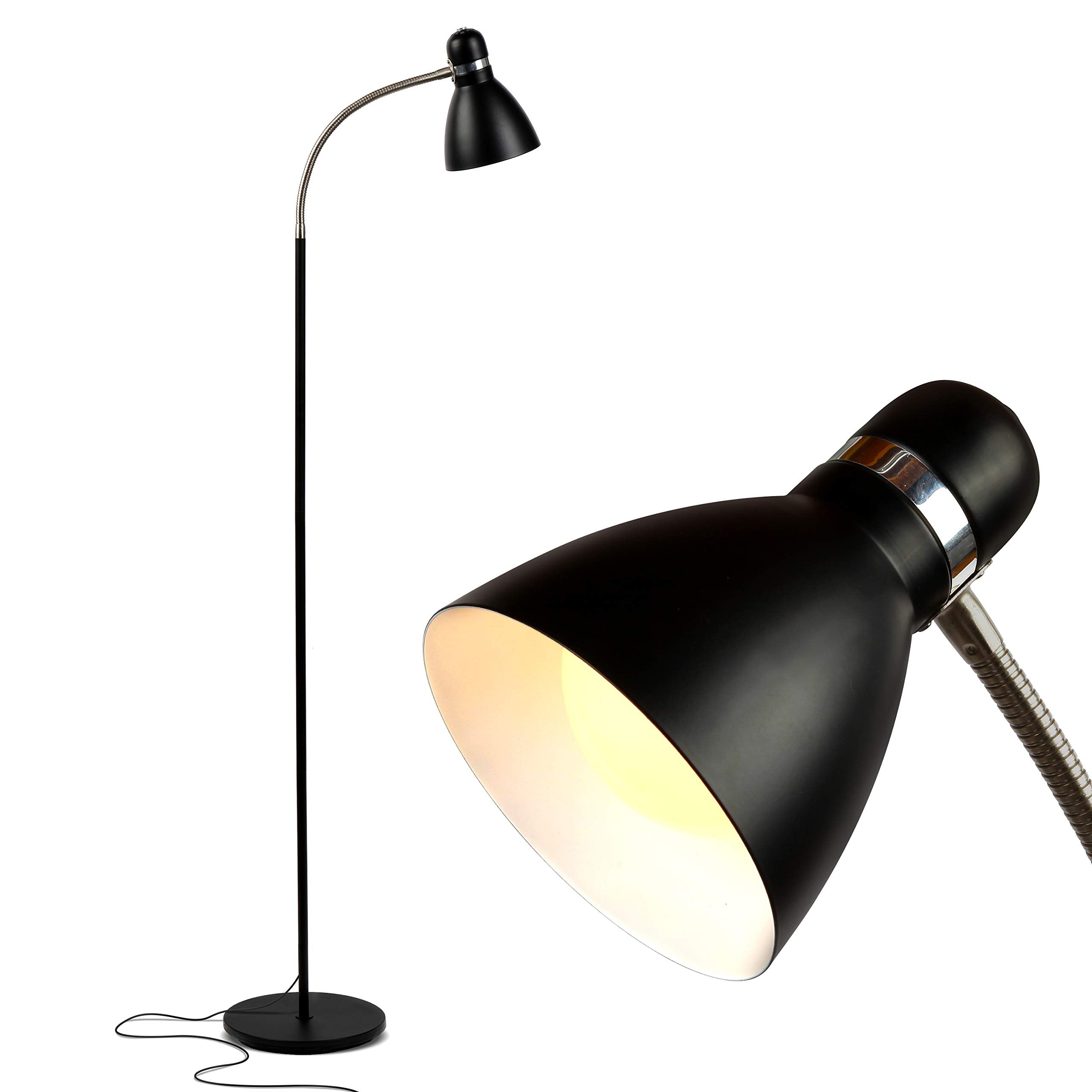 Brightech Avery Floor Lamp, Dimmable LED, Metal, Black, Model FL-AVRY-BLK, Modern Design for Living Rooms and Offices