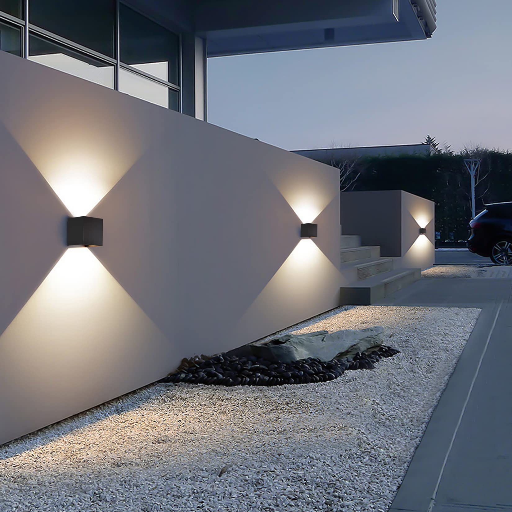 2 Pcs Outdoor Wall Lights Exterior/Interior G9 Wall Sconces Up And Down Lights Ip65 Waterproof Outdoor Lighting Square Aluminum