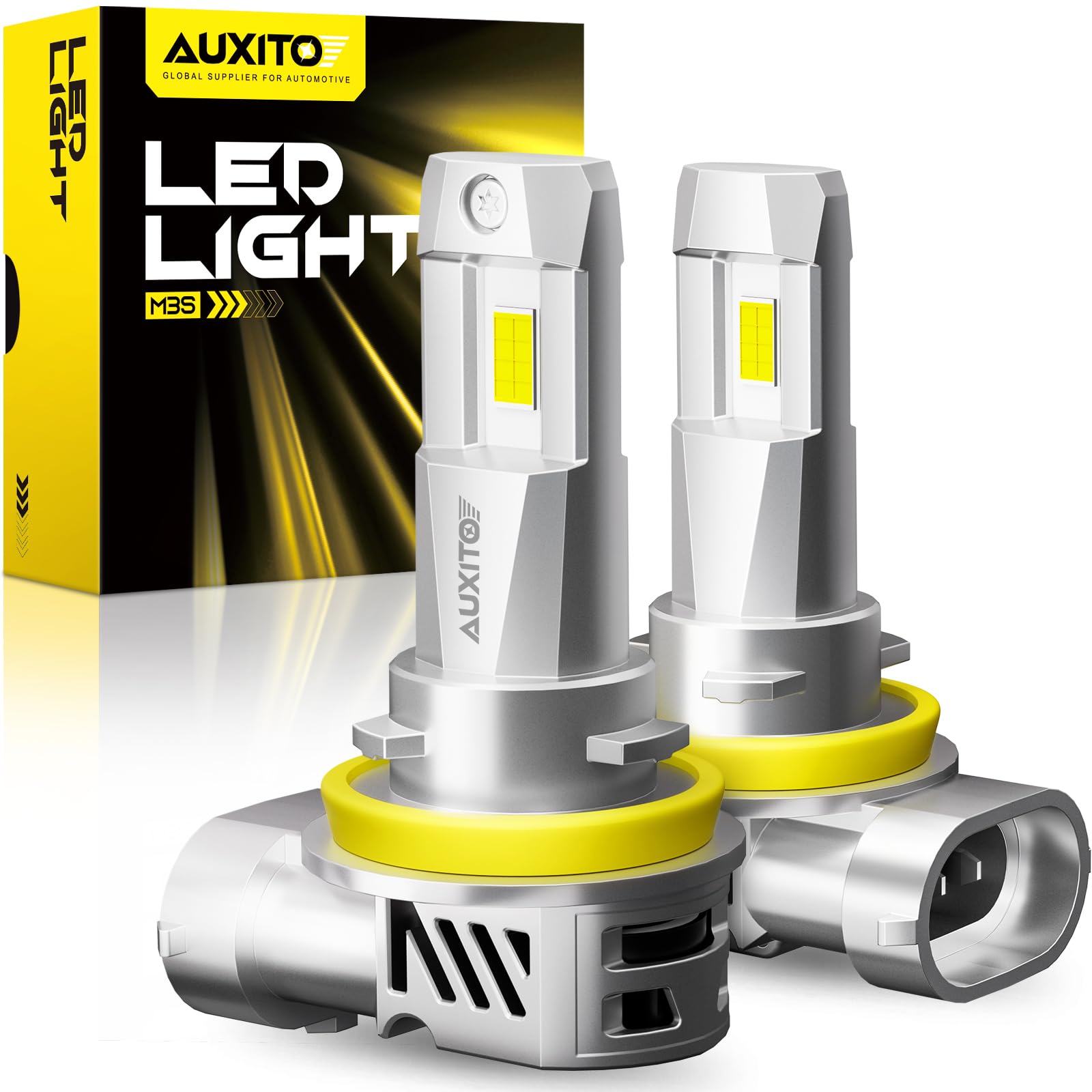 AUXITO H8 H9 H11 Light Bulbs, 30000LM Mini Fog Light, H11 Size, Pack of 2