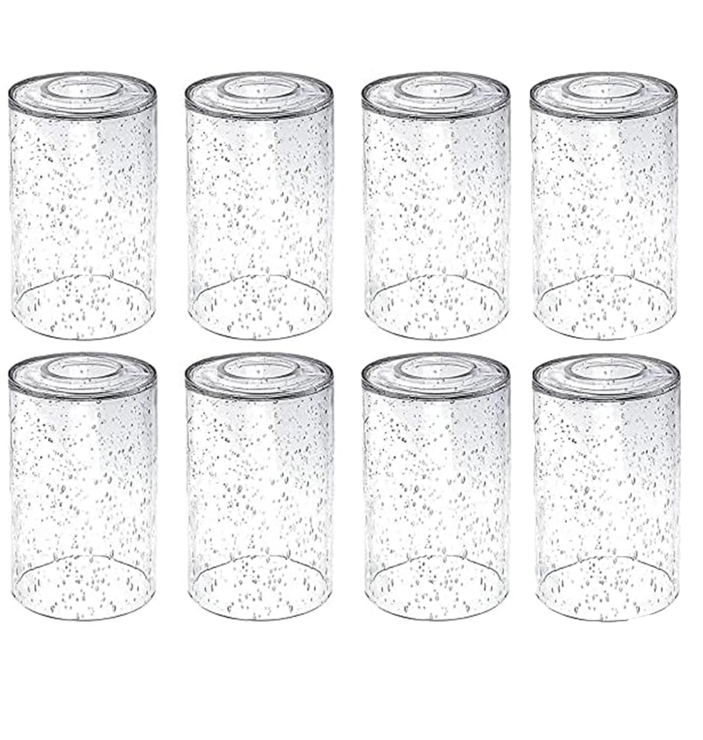 8 Pack Bubble Glass Lamp Shade,Glass Shade Covers Replacements For Light Fixtures,Cylinder Globe Glass Shades Covers For Pendant Lights Chandeliers Wall Sconces Bath Vanity Lights