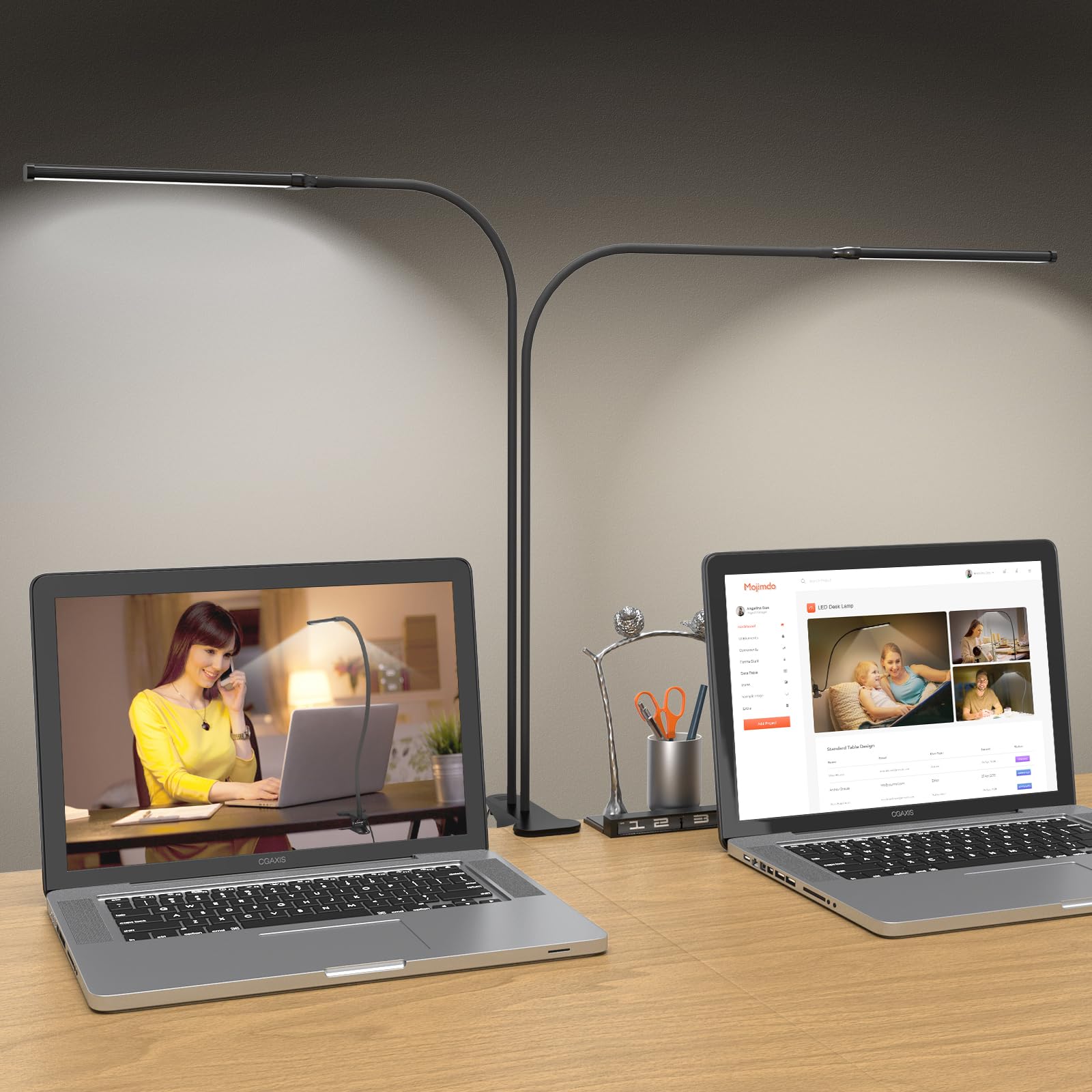 Mojimdo 144 Led Desk Lamp With Clamp, [3 Color & 10 Brightness] Dimmable Reading Lamp With 27.6'' Flexible Gooseneck, Eye-Caring Clip On Light For Reading Study Workbench Drafting - Adapter Included