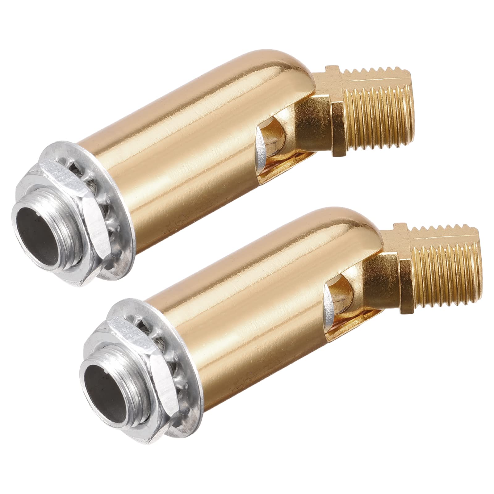 MECCANIXITY Sloped Ceiling Adapter 180 Degree Swivel M10 Thread, for Chandelier Ceiling Pendant Light, Champagne Gold Pack of 2