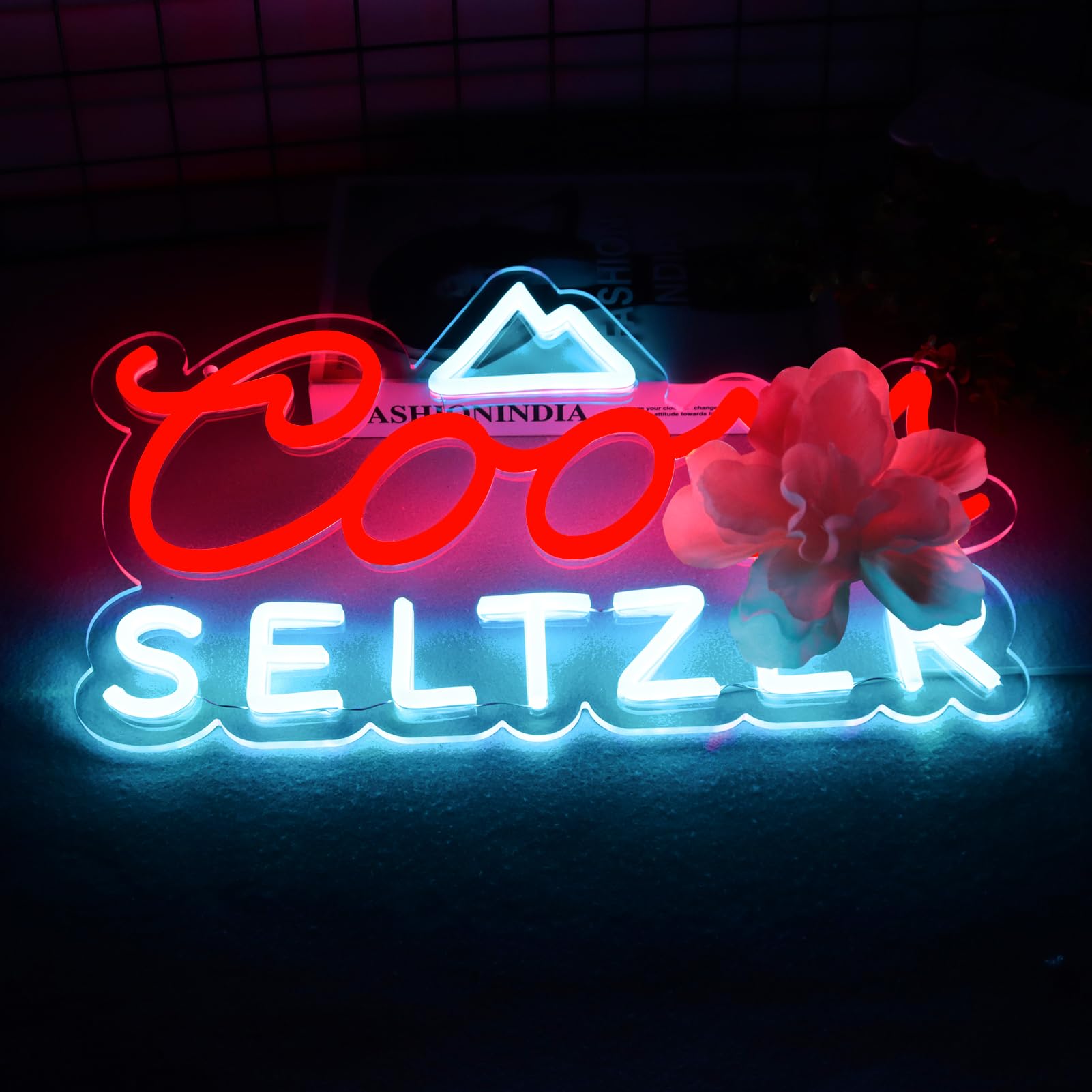 JFLLamp Neon Sign Wall Decor, 8x8 Inches, Plastic, Model NS-0001, Suitable for Bedroom and Dormitory