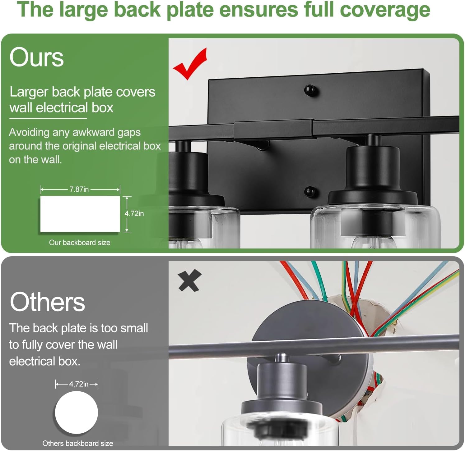 Indoi 4-Light Matte Black Bathroom Light Fixtures, Modern Vanity Lights with Clear Glass Shades, Model OMTYX-031H