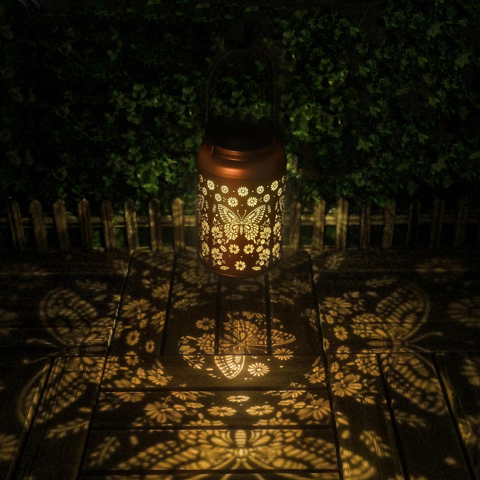 2 Pack Butterfly Solar Lanterns Outdoor Waterproof - Hanging Butterflies Solar Lights Garden Decor, Birthday Gifts For Women, Mo