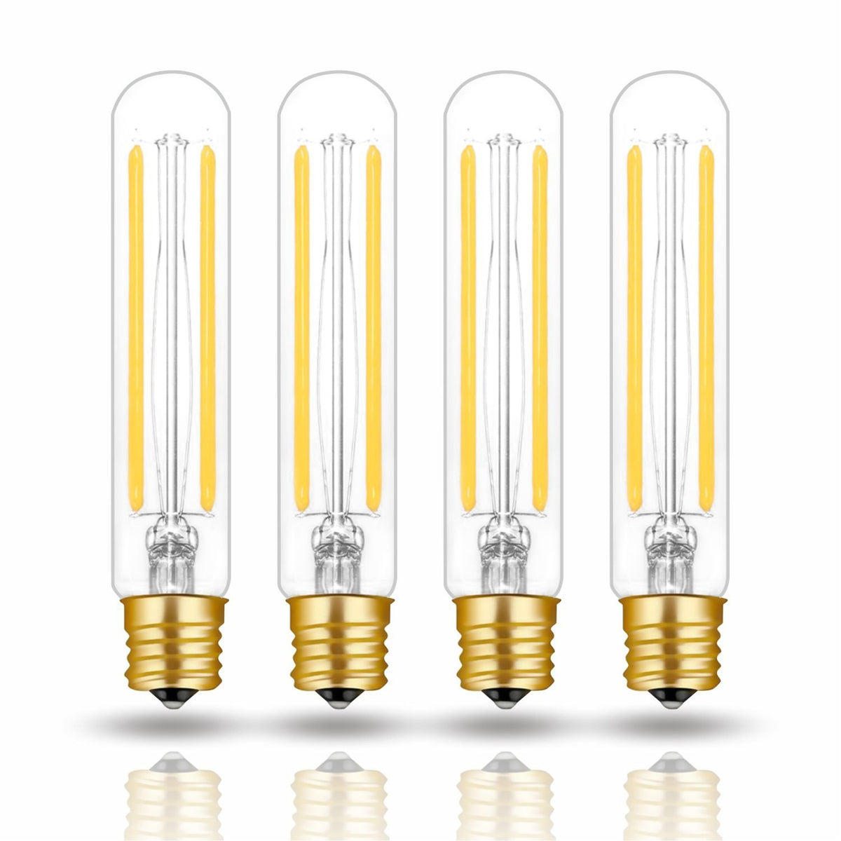 Hizashi 4W LED T6.5 Tubular Filament Bulb E17 Intermediate Base Dimmable 4.7'' Length 40W Equivalent Light Bulb 4000K Cool White