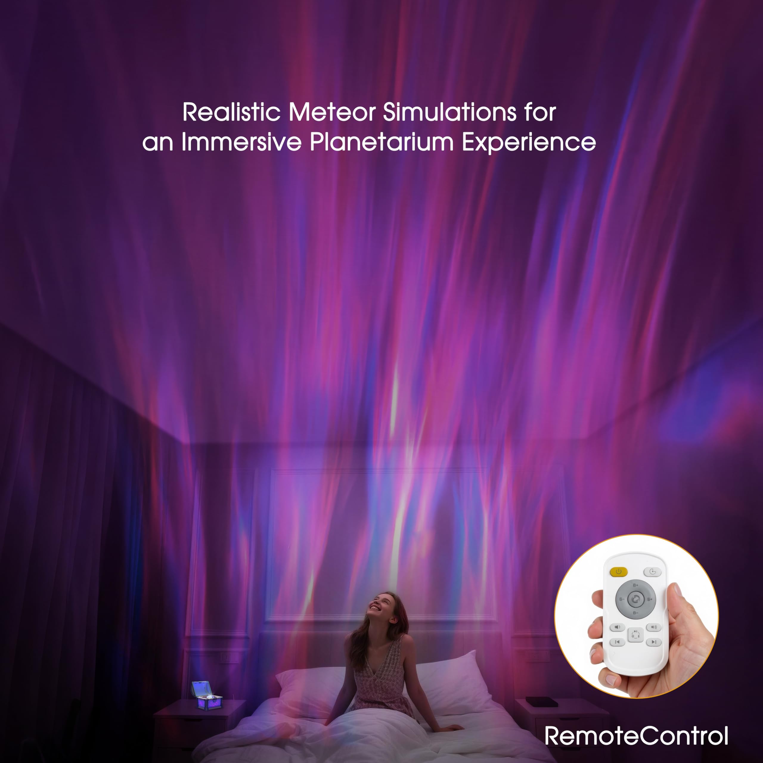 L LOHAS LED Treasure Projector Night Light, Galaxy & Northern Lights Effect with 8 Colors, Cool Pirate Nightlight with Timer & R