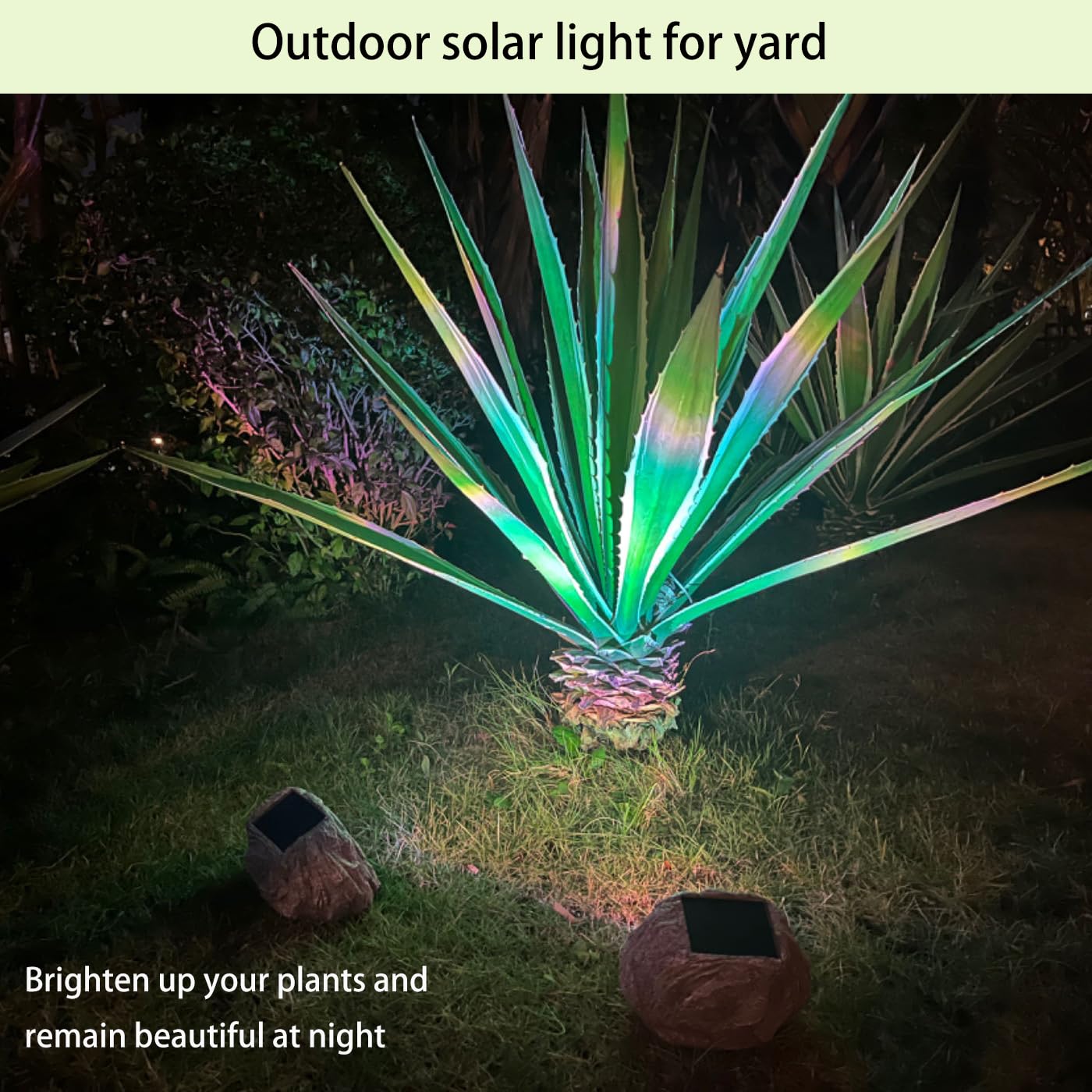 Sscdfdc Solar Rock Lights Outdoor Waterproof, 2 Pack Led Colored Garden Solar Landscape Lights, Bright Solar Lights Outdoor Sola