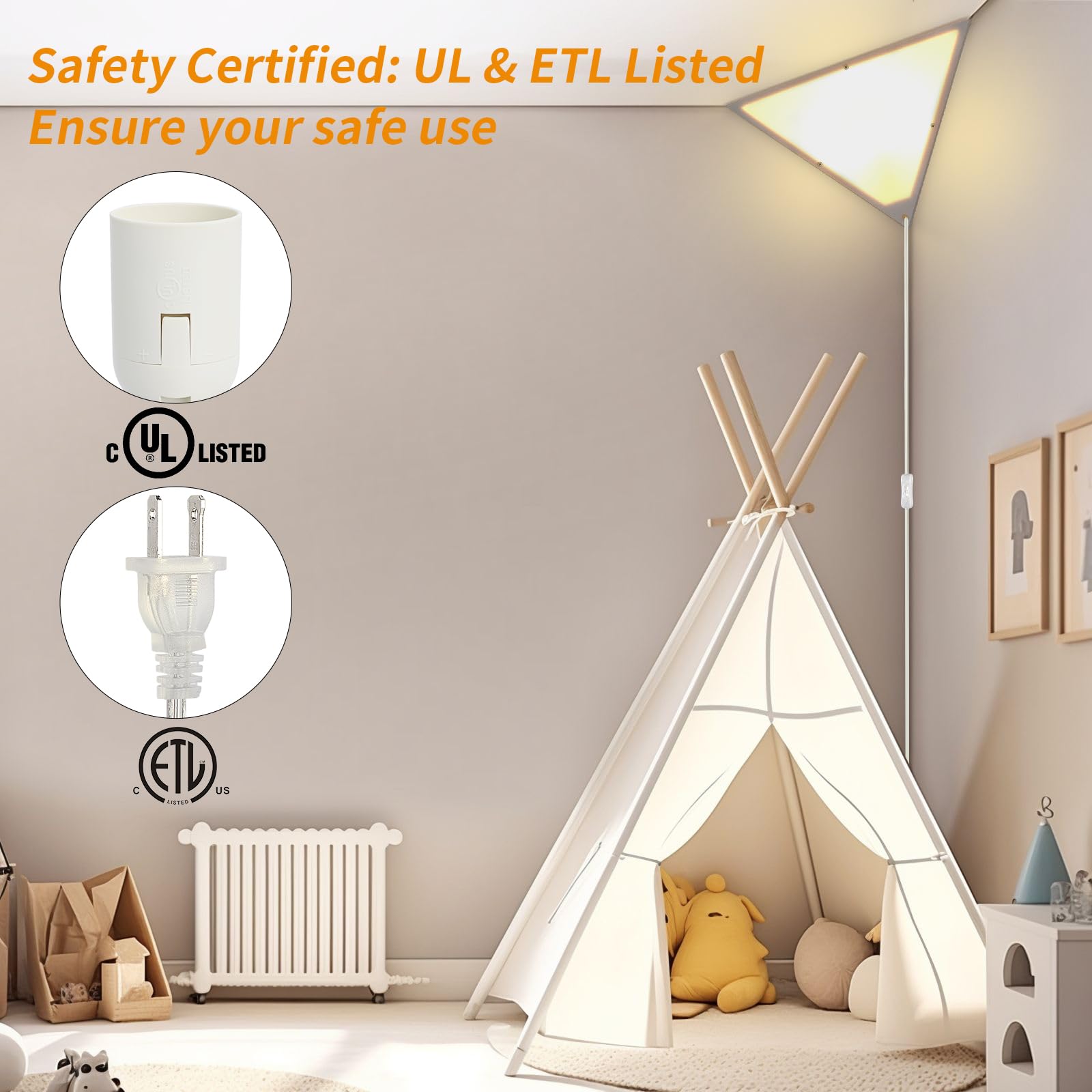 Zlierop Corner Light 2 Pack with 9W LED Bulb, Dimmable Acrylic Shade, 3 Color Temperatures, Ideal for Living Room and Bedroom