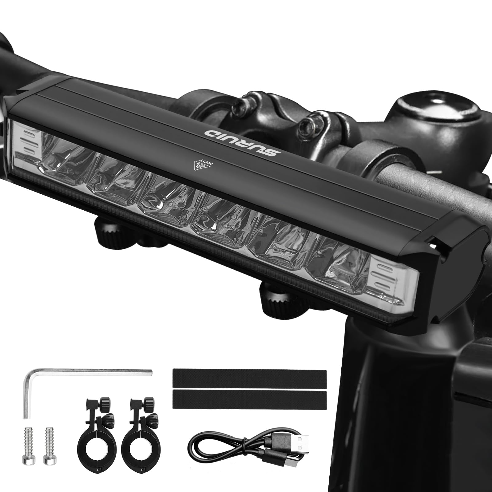 Suruid Super Bright LED Bike Light, USB Rechargeable Bicycle Headlight-4 Modes, Waterproof Bike Headlight,Daytime Running Light,
