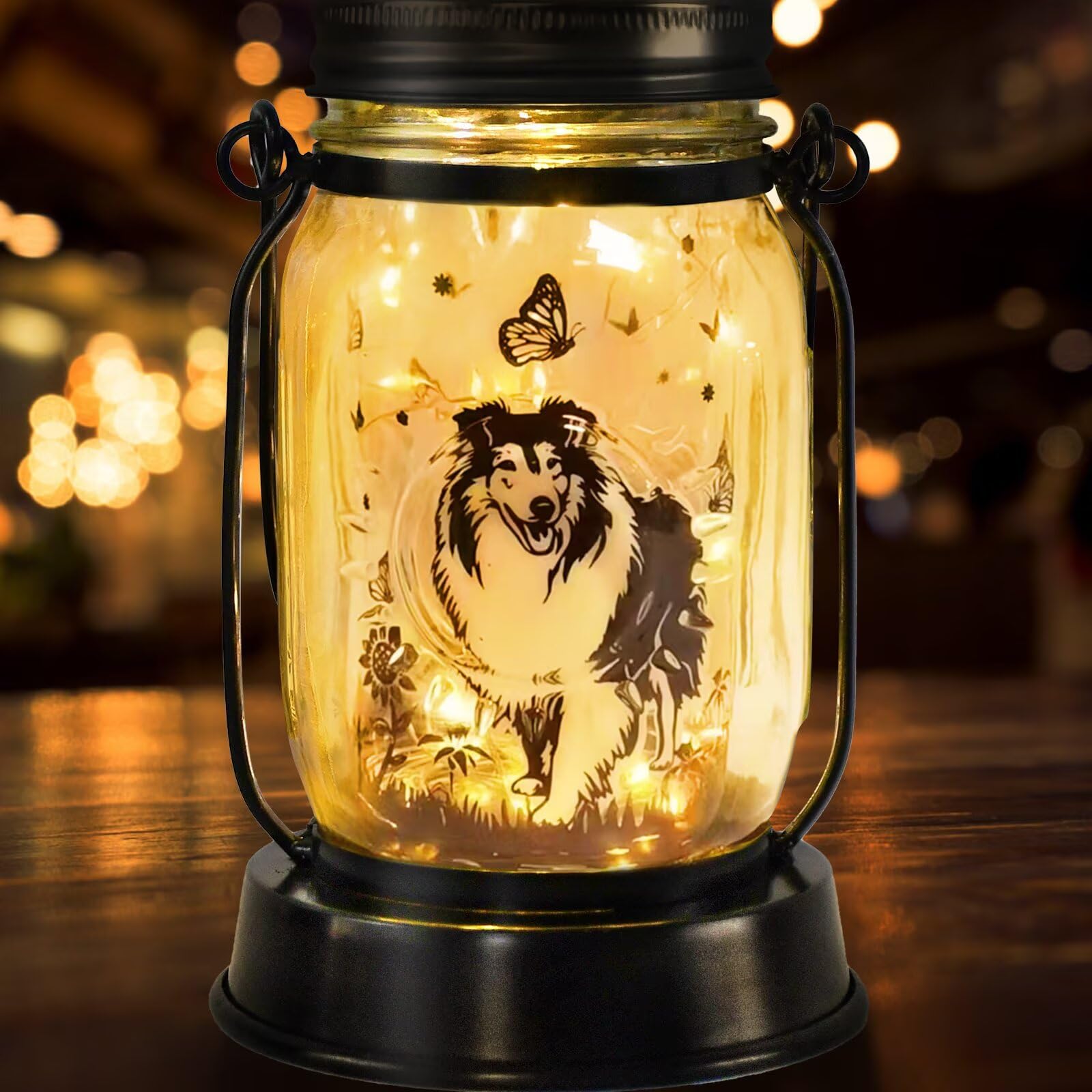 Sheltie Gifts for Women/Men Sheltie Solar Lanterns Dog Mom Birthday Dog Lovers Lantern Pet Loss Pet Memorial Lights Solar Garden