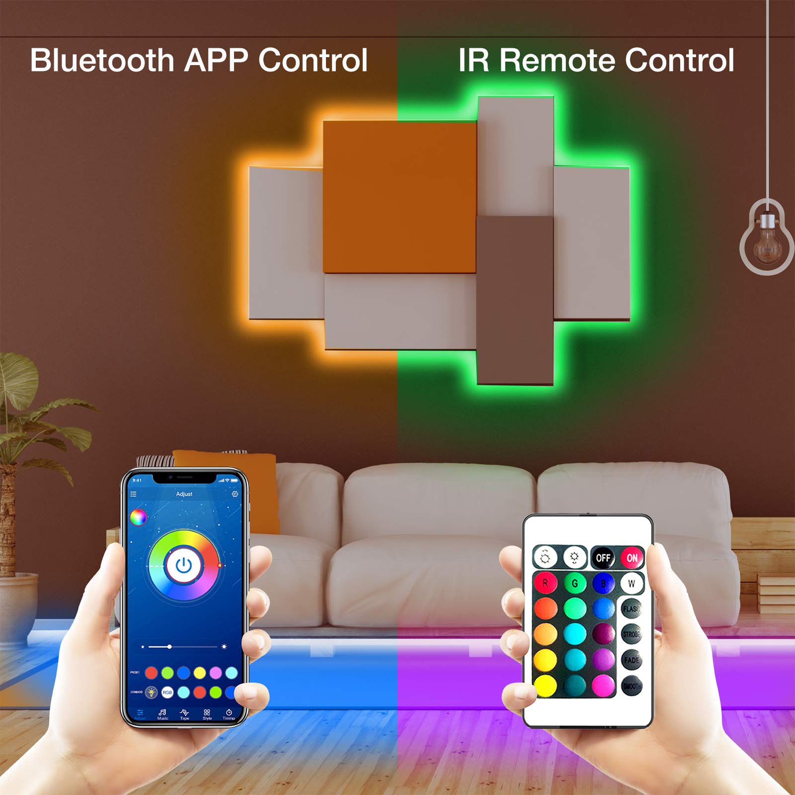 Phopollo 25Ft Led Strip Light With Remote & App, Music Sync, Multicolor, Flexible 24V Lights For Bedroom & Party, Model Phbl2501Rgb53Us