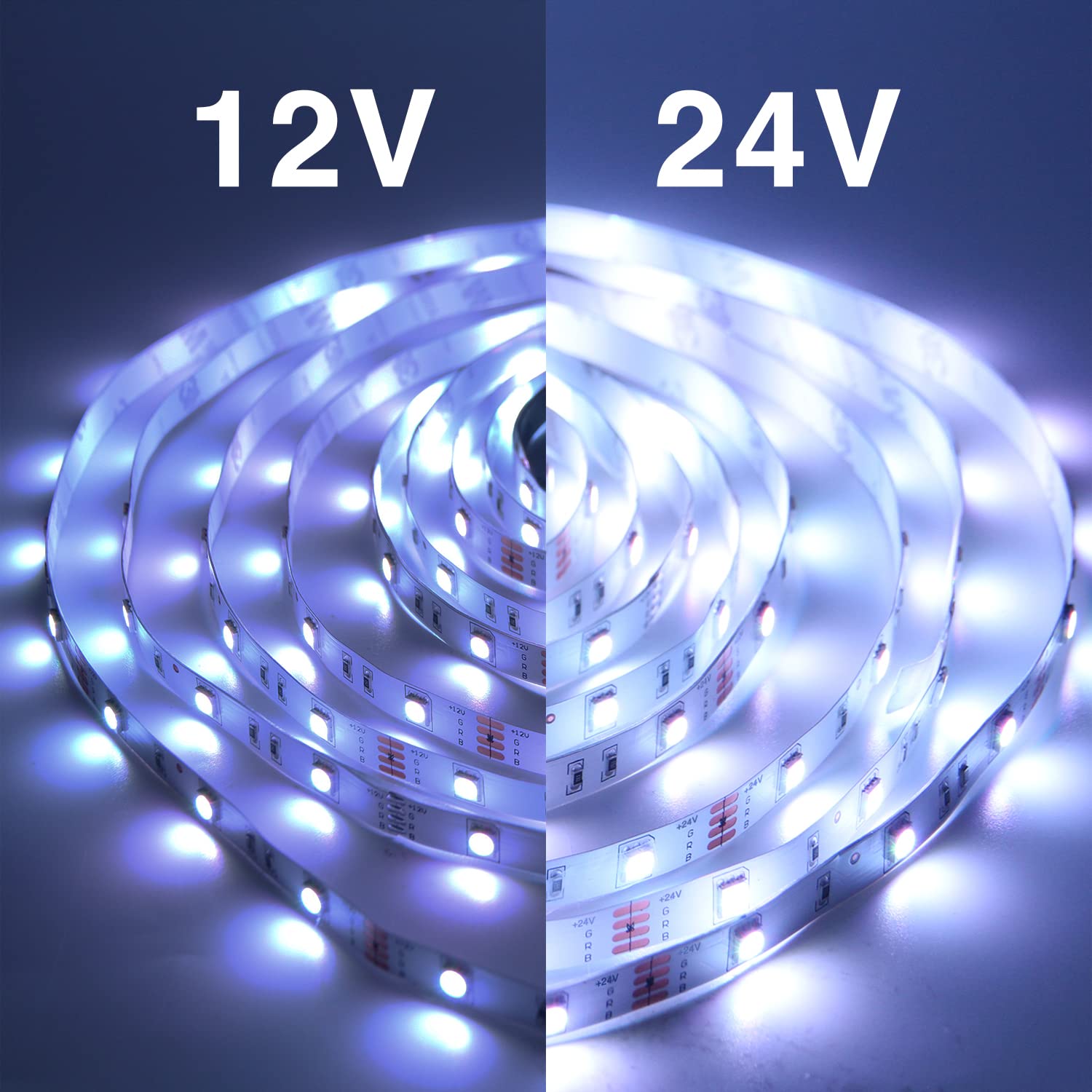 Volivo Led Strip Lights 130Ft 24V,Bluetooth Rgb App Controlled Led Light Strip Music Sync, Color Changing Lighting For Bedroom,