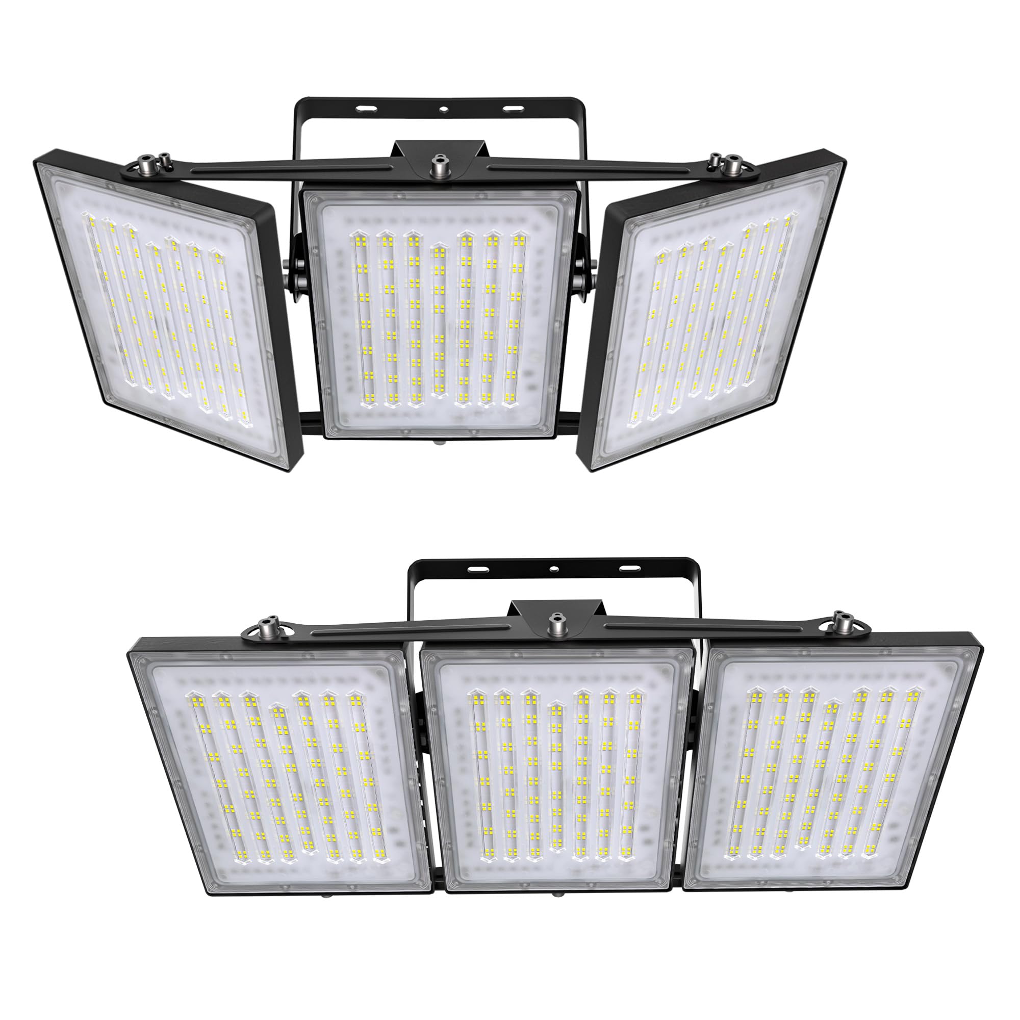 2 Pack Led Flood Lights Outdoor, Stasun 480W 48000Lm 6000K Daylight White Ip66 Waterproof, Commercial Parking Lot Lights, 3 Head