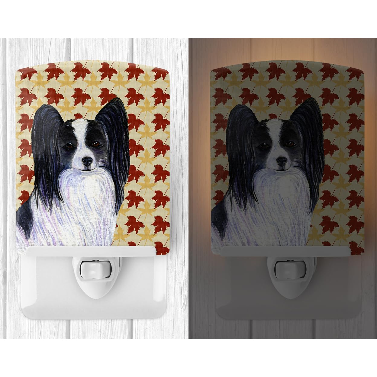 Carolines Treasures Ceramic Night Light, Papillon Design, UL-Certified, 6x4x3in, Multicolor, Model SS4351CNL