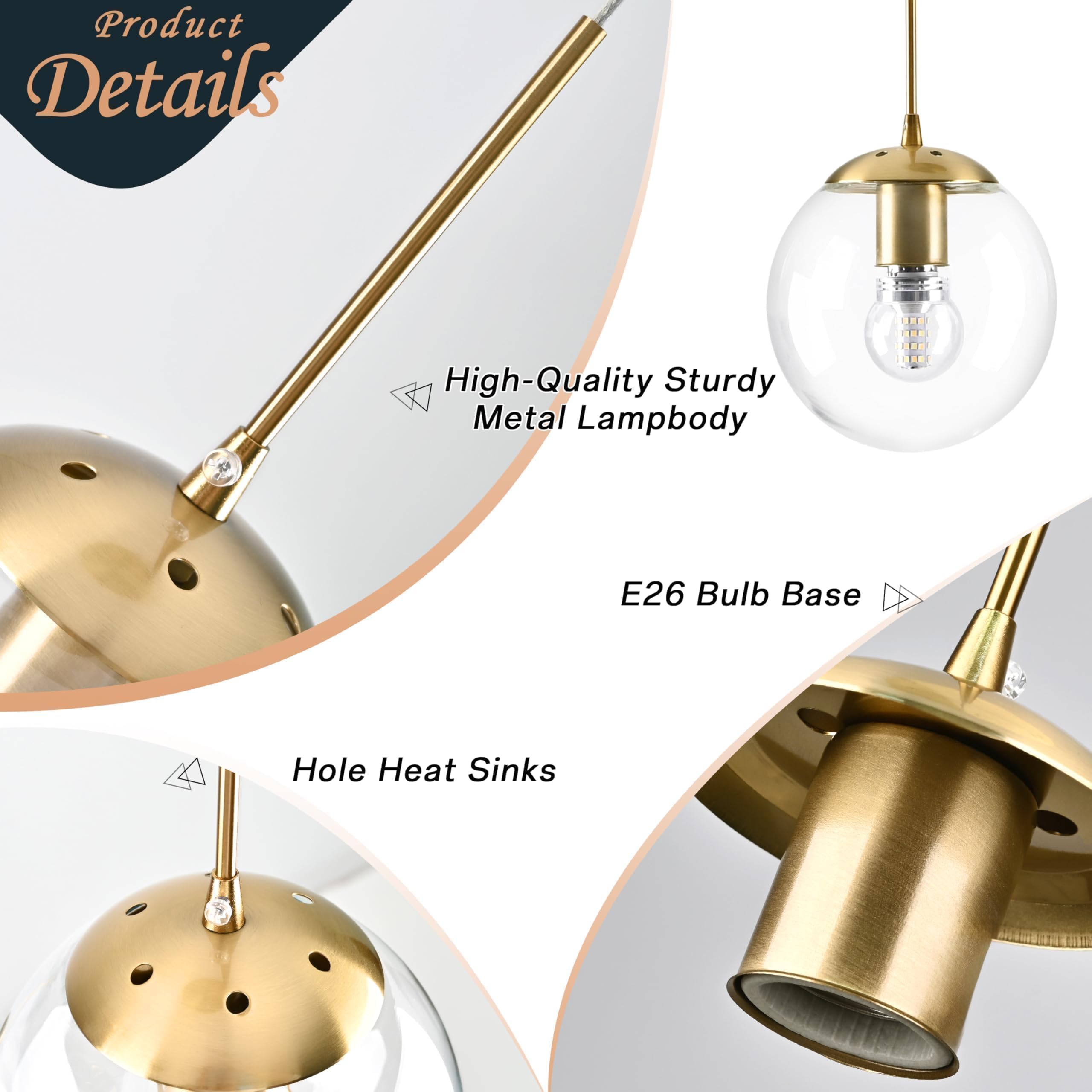 Koko&Yukina 12-Light Gold Mid Century Modern Chandelier For Living Room Staircase Chandelier For Entryway Clear Globe Glass Chan