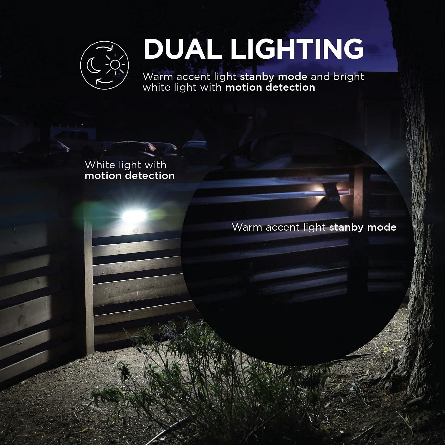 Home Zone Solar Motion Sensor Outdoor Light, Dual Lighting Mode, Wall Mounted, 2-Pack, Black, Model ELI1072G
