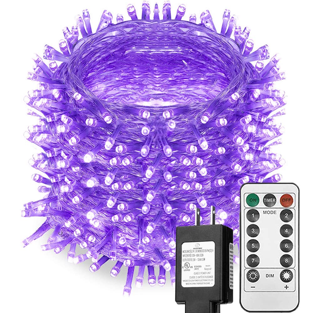 Solhice Black Light String Lights - 80ft, 300 LEDs, Remote Plug-in for Indoor Décor, Model HG00240-R