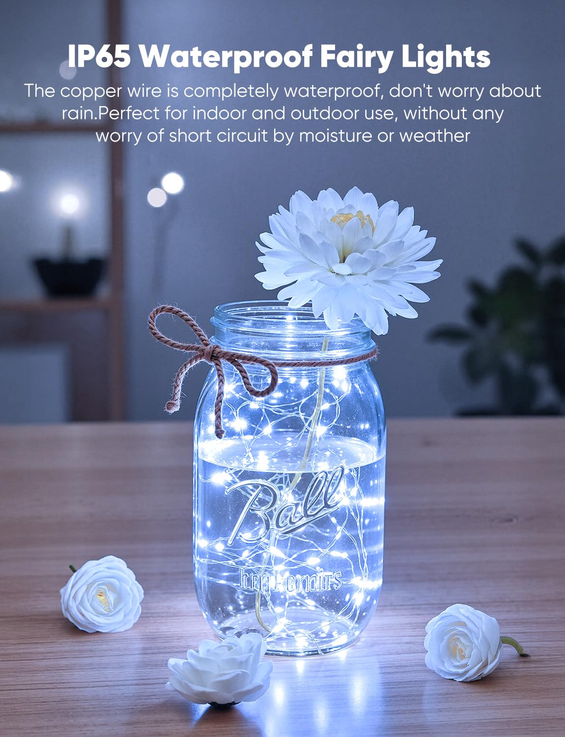 Brightown 14 Pack White Led Fairy Lights Battery Operated String Lights  7Ft 20Led Waterproof Silver Wire String Lights  Firefly Starry Moon Lights For Mason Jars Diy Christmas Wedding Party Bedroom
