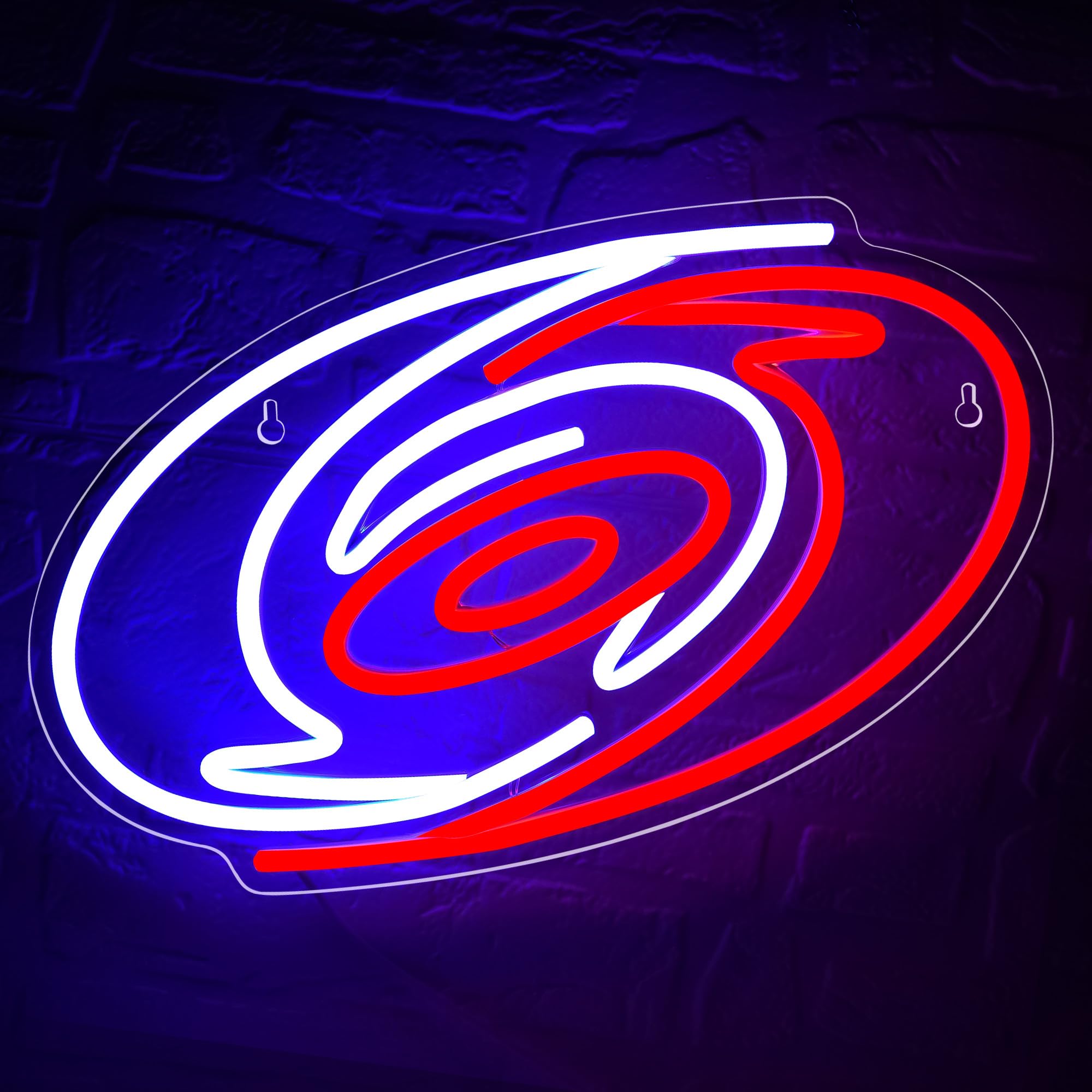LALAON Neon Sign - Carolina Hockey Decor, 13.8*9.2in, Red and Blue Acrylic, Model ZKXD10003