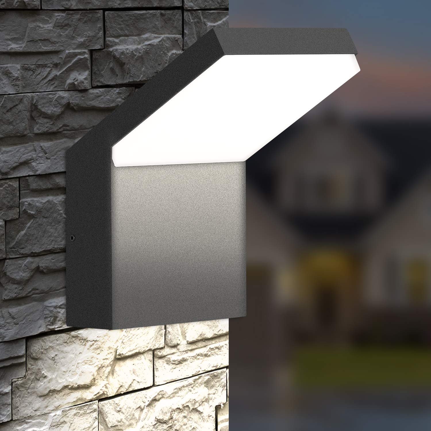 Lustrlach Led Outdoor Wall Light Fixture, Ip54 Waterproof Modern Sconce For Patio & Garden, 1800Lm