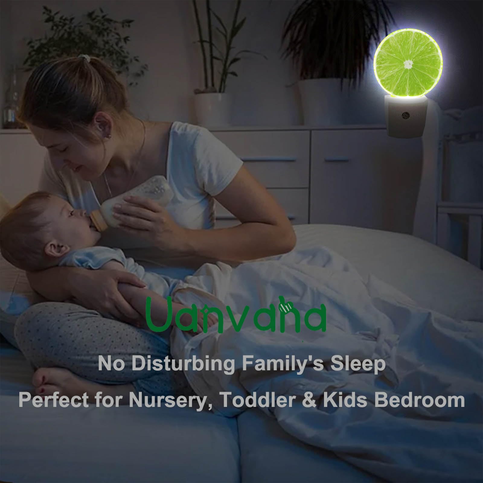 Uanvaha Lime Lemon Night Light Tropical Fruit Summer Juice Plug-In Night Lights With Dusk-To-Dawn Sensor Sleep Friendly Led Lamp