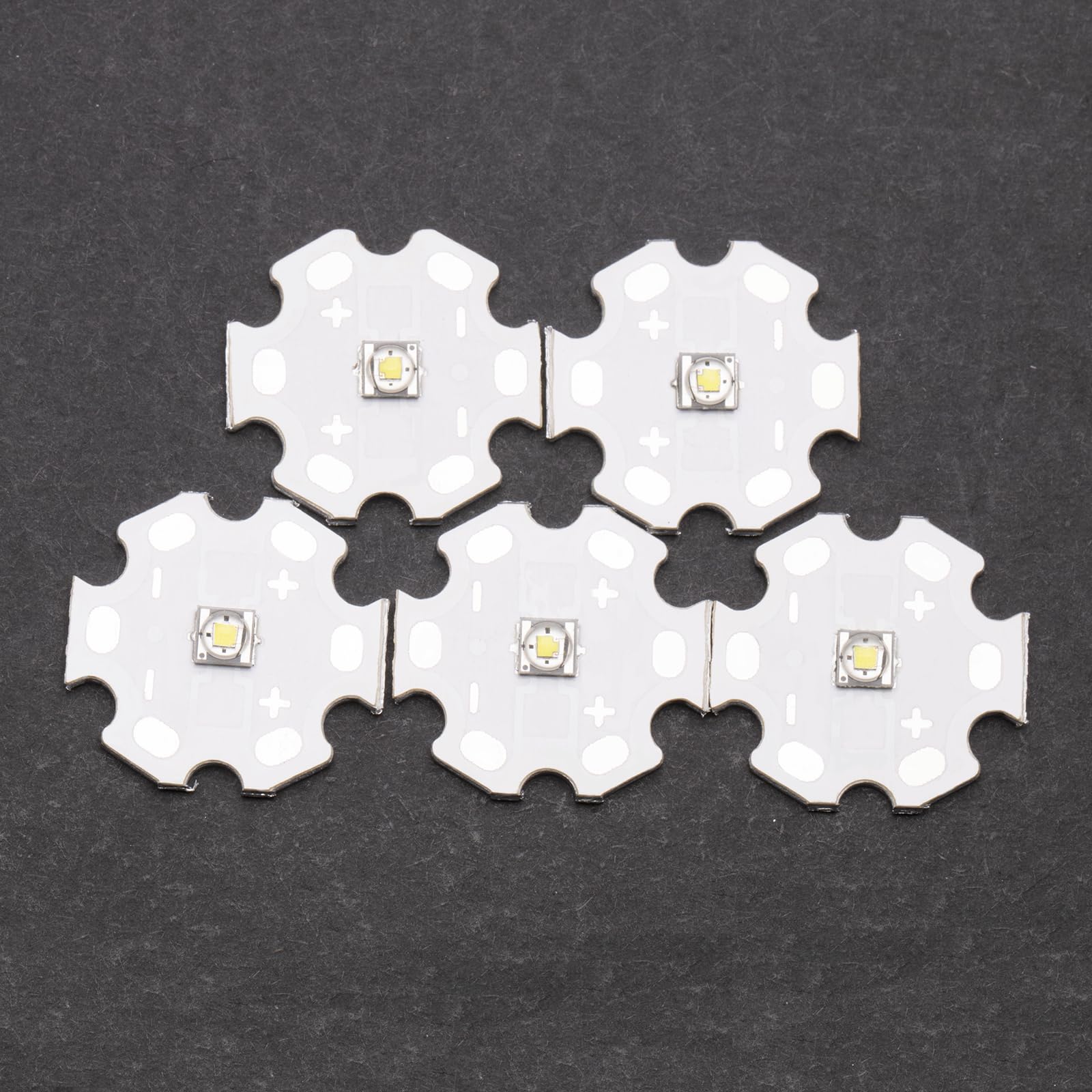 Ledguhon 5Pcs 3W 6000K White 3535 Smd High Intensity Bright Lighting High Power Led Chip With Aluminum Plate 20Mm Star Pcb Base