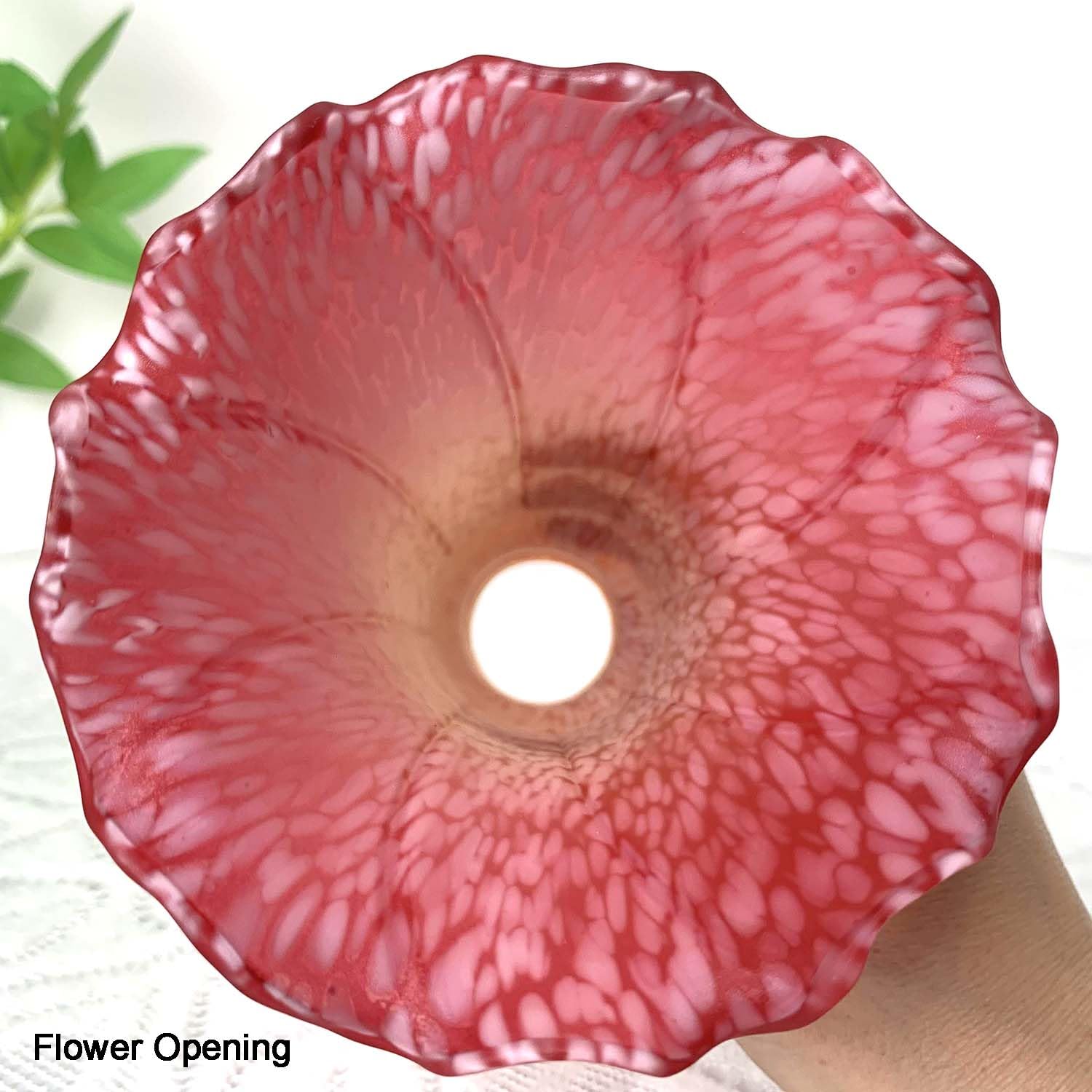 Bieye Blown Glass Lampshade, Large I.D. 1.26in x O.D. 1.5in, Orange Red, Model LILYSHADE